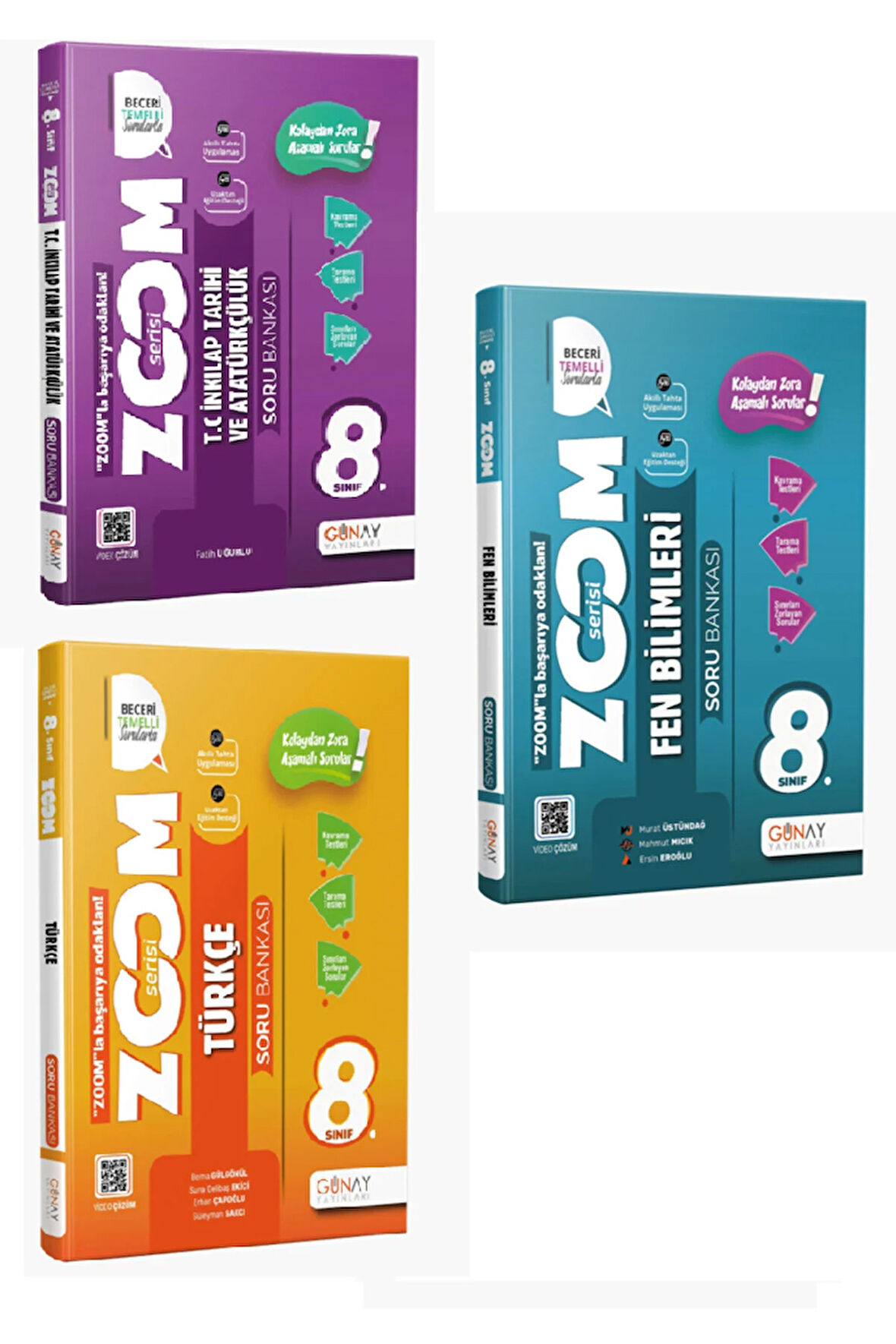 Günay Yayınları 8. Sınıf Zoom Fen + Türkçe + İnkılap 3 lü set