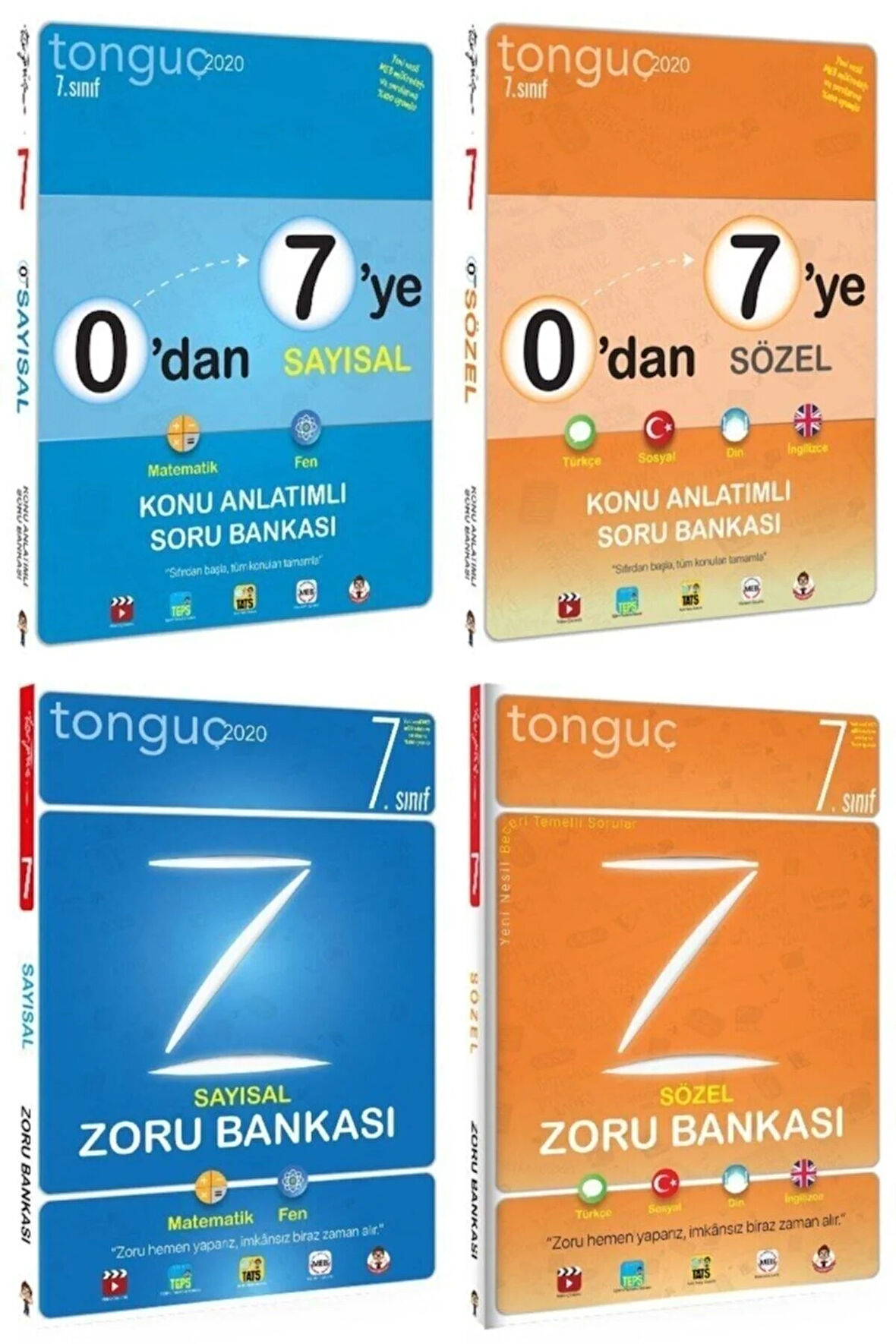 Tonguç 7.sınıf Tüm Dersler Konu Anlatım Soru Bankası 0 Dan 7 Ye Sayısal Sözel 7 Zoru Sayısal Sözel
