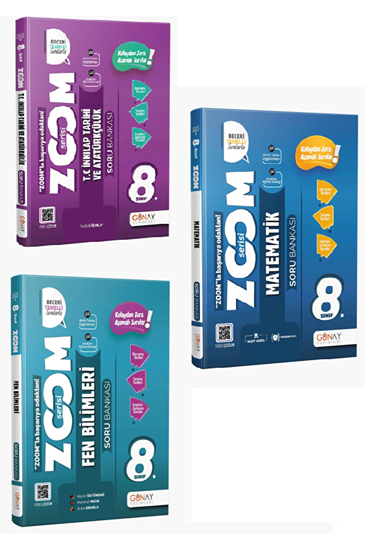 Günay Yayınları 8. Sınıf Zoom Fen + Matematik + İnkılap 3 lü set