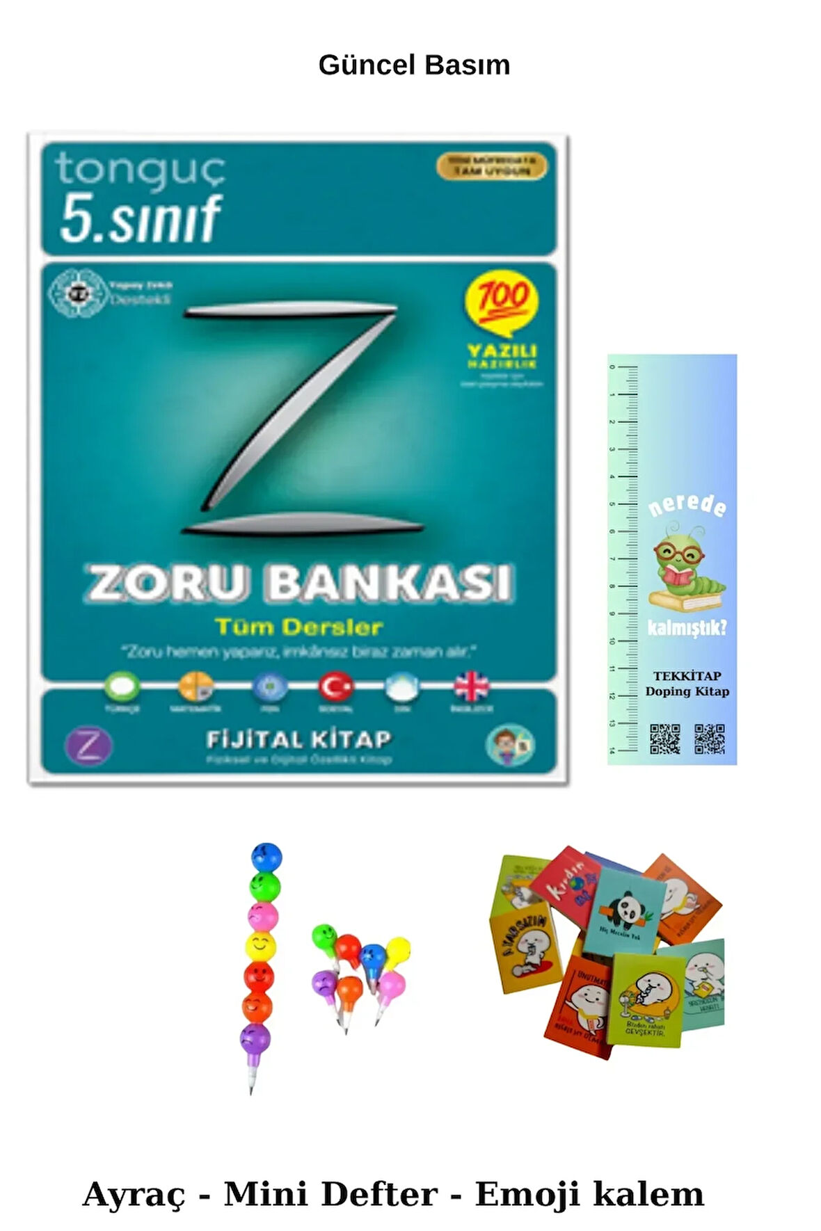 Tonguç 5. Sınıf Tüm Dersler Zoru Bankası (Emoji kalem+Mini defter+TIRTIL ayraç)