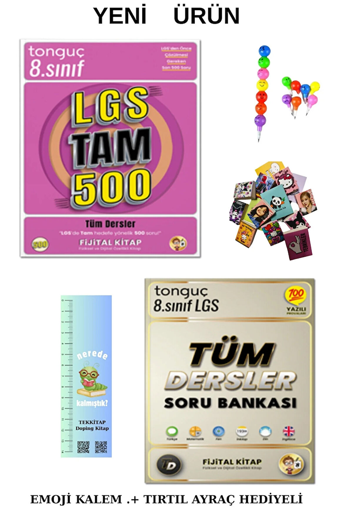 Tonguç 8. Sınıf TAM 500 VE Fijital Tüm Dersler Soru Bankası( 2 Kitap)(Emoji + Mini D.+Tırtıl A)2025