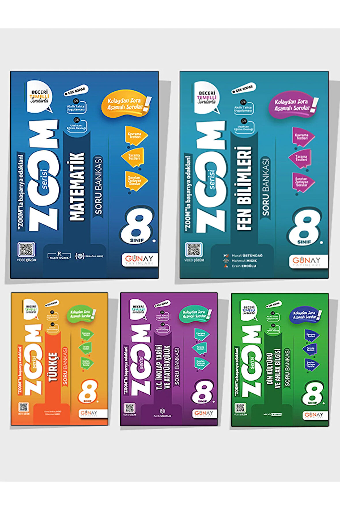 2025 8. Sınıf Günay Yayınları Zoom Serisi 5'li Set