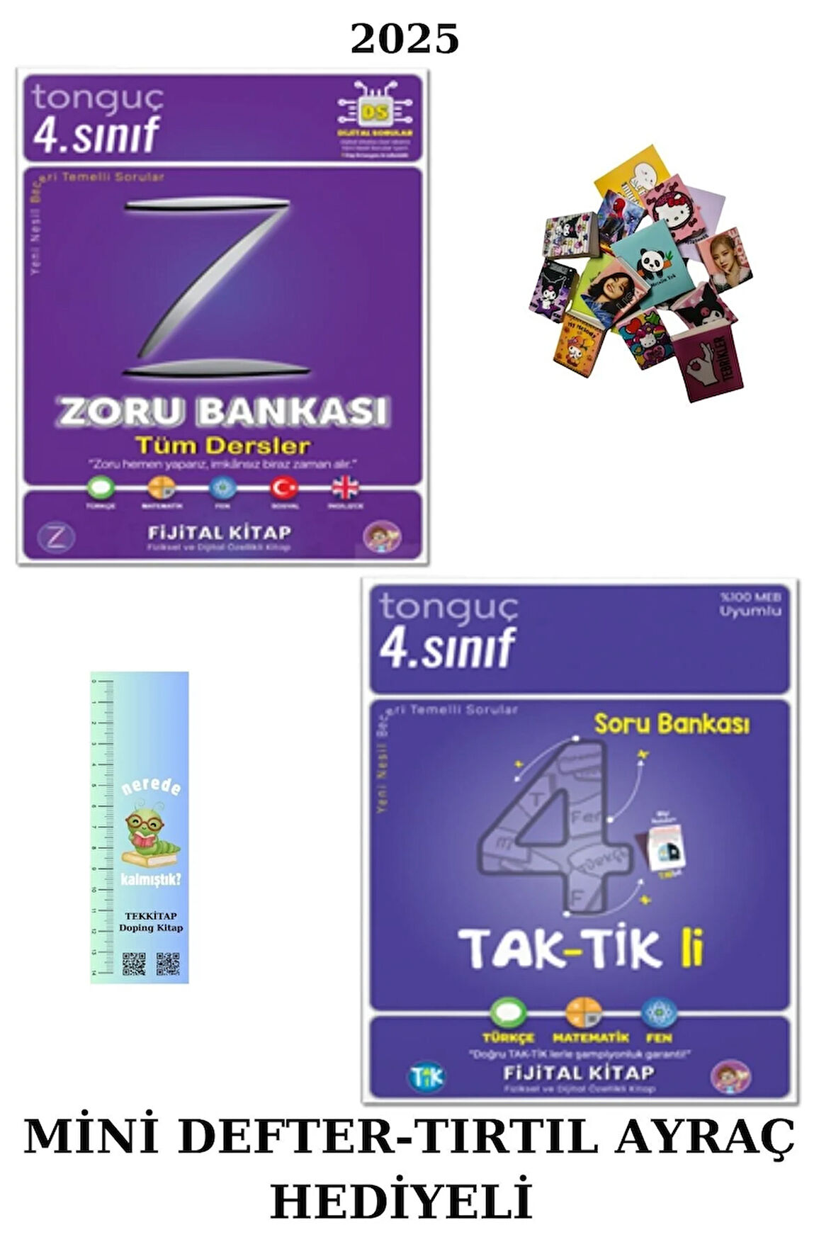 Tonguç 4. Sınıf  Zoru Bankası TD. + 4 Taktikli Tüm Dersler SB.( 2kitap)(Mini D.+Tırtıl Ayraç) GÜNCEL