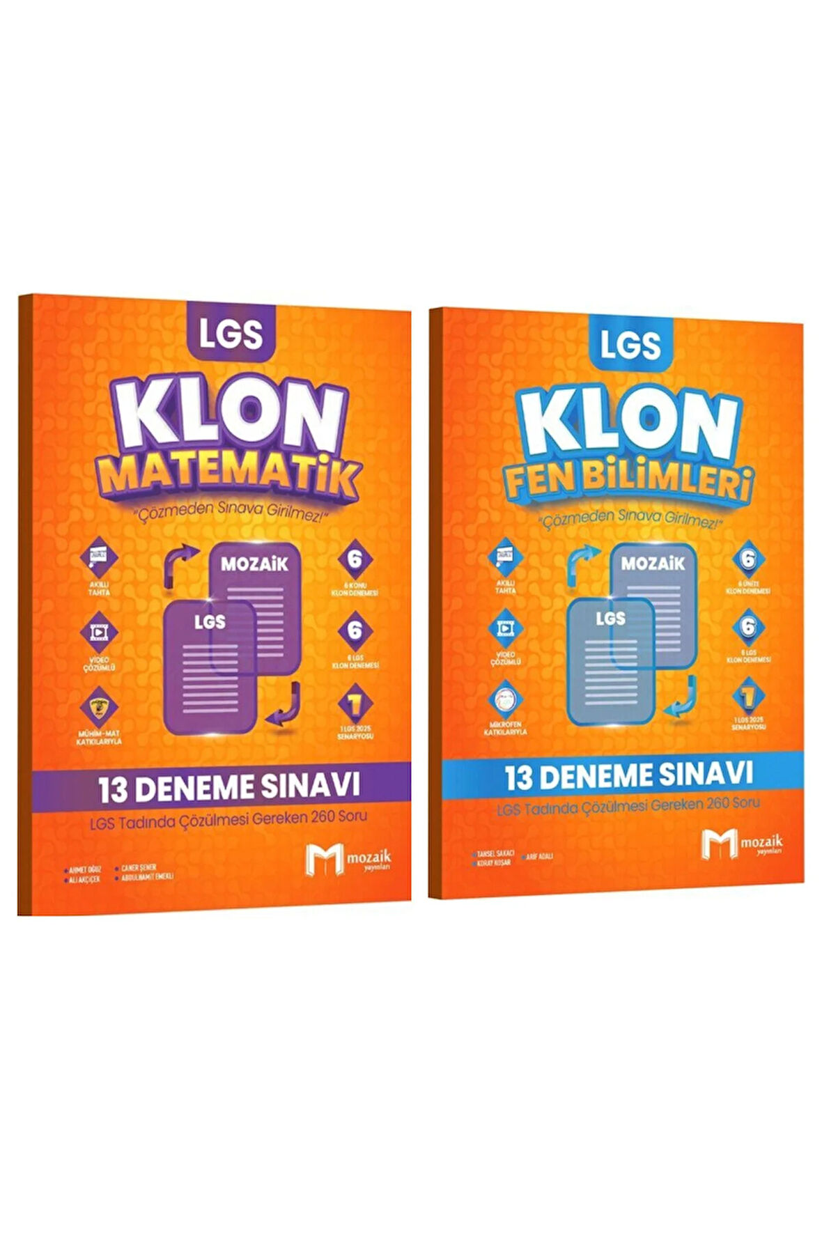 Mozaik Yayınları 8. Sınıf LGS Matematik ve Fen Bilimleri 26'Lı Klon Branş Deneme Seti 2 Kitap