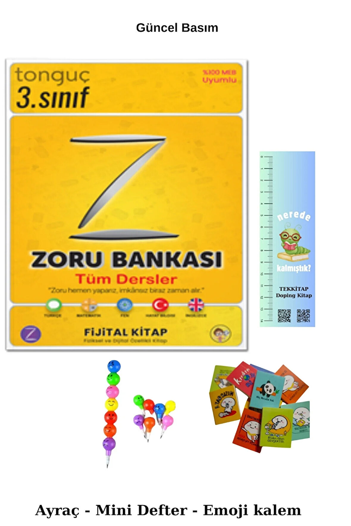 Tonguç 3. Sınıf Tüm Dersler Zoru Bankası (Emoji kalem+Mini defter+TIRTIL ayraç)