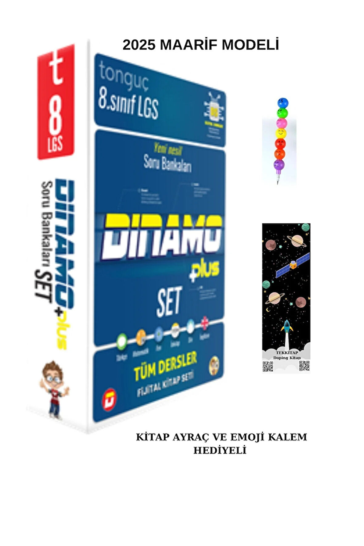Tonguç 8. Sınıf Dinamo Tüm Dersler Soru Bankası Set  (Emoji Kalem+Ayraç)