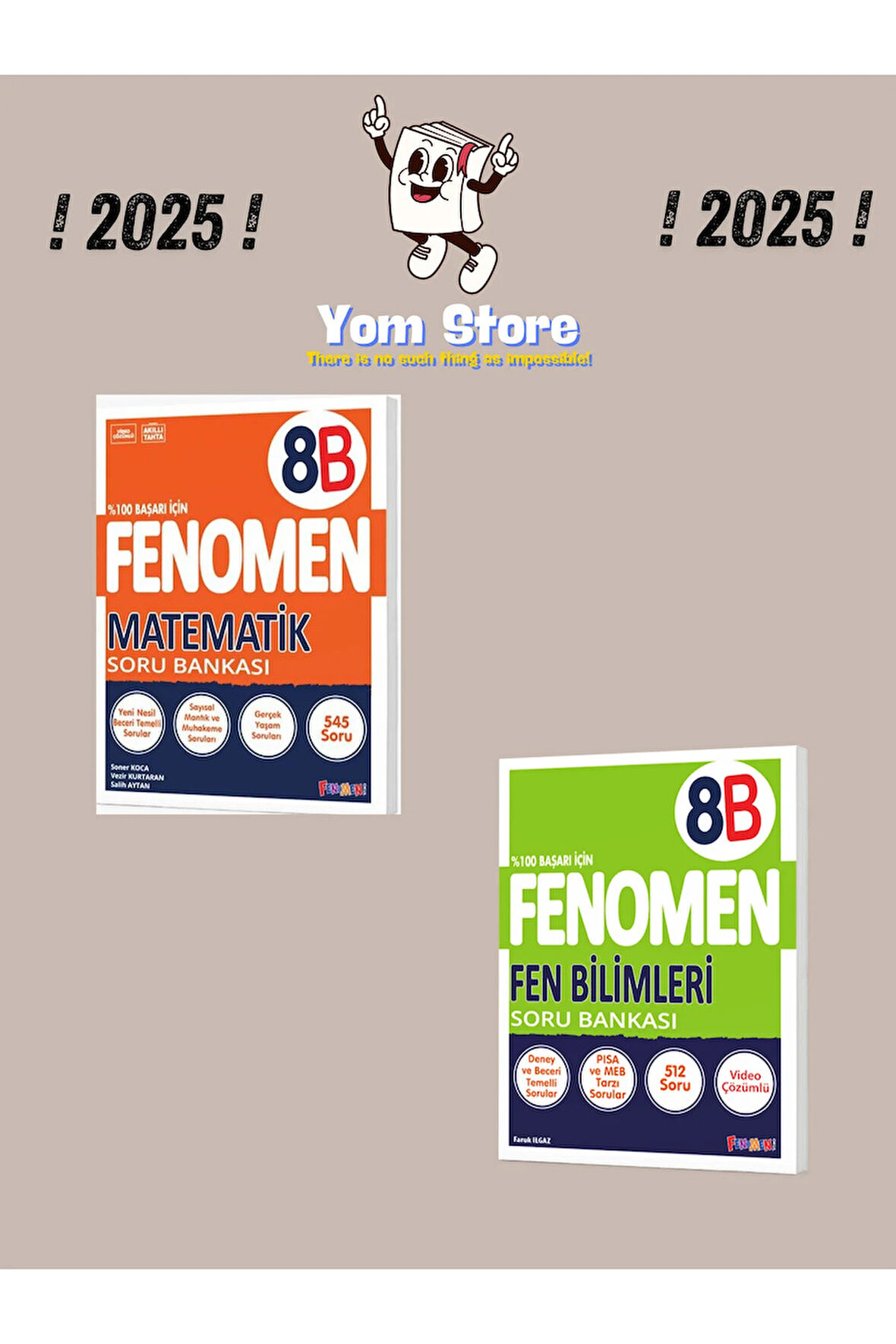 8. Sınıf Matematik + Fen Bilimleri (B SET) Soru Bankaları 2025