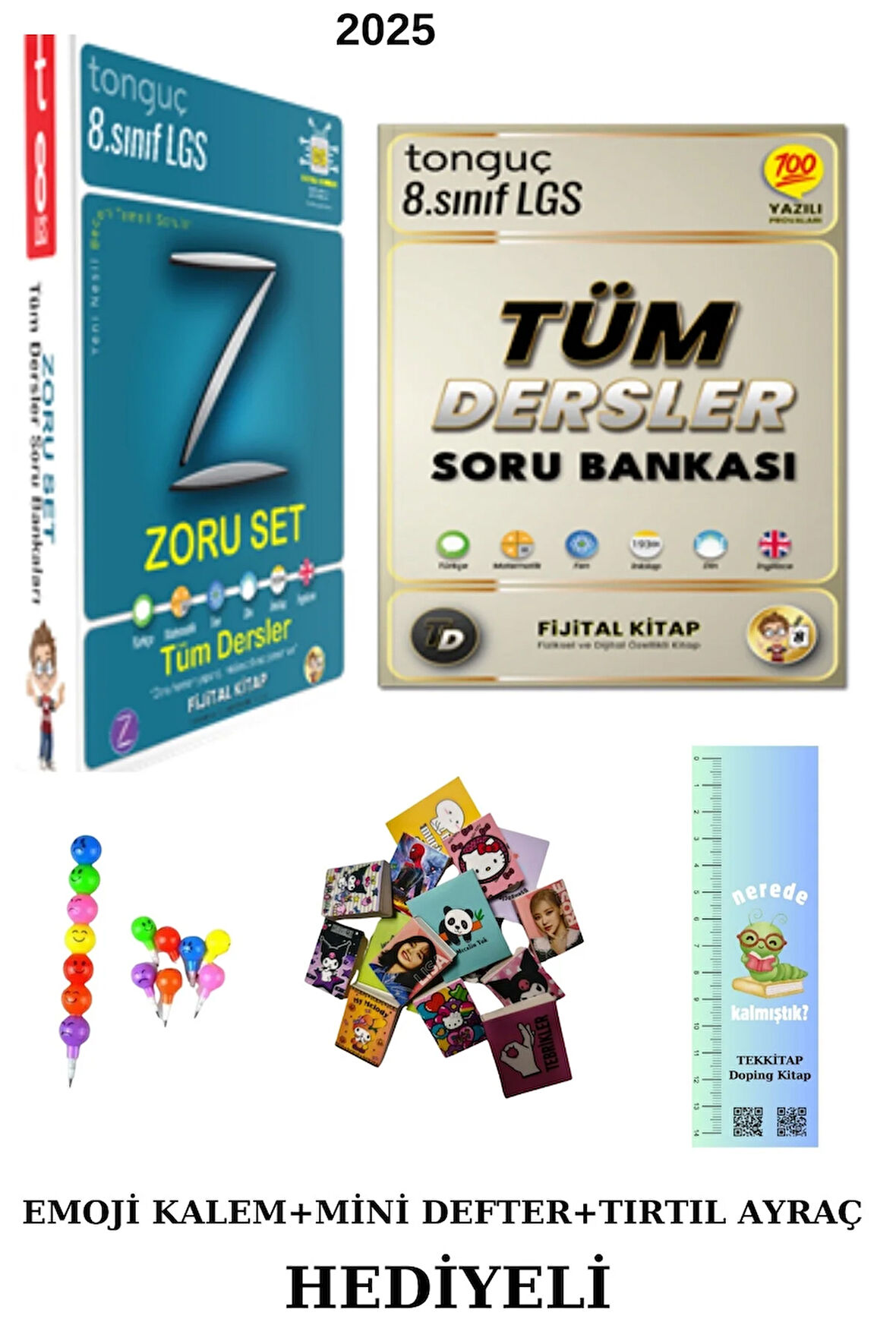 Tonguç 8. Sınıf Tüm Dersler + Zoru Tüm Dersler Soru Bankası 3 KİTAP (EMOJİ K.+MİNİ D.+TIRTIL A.)