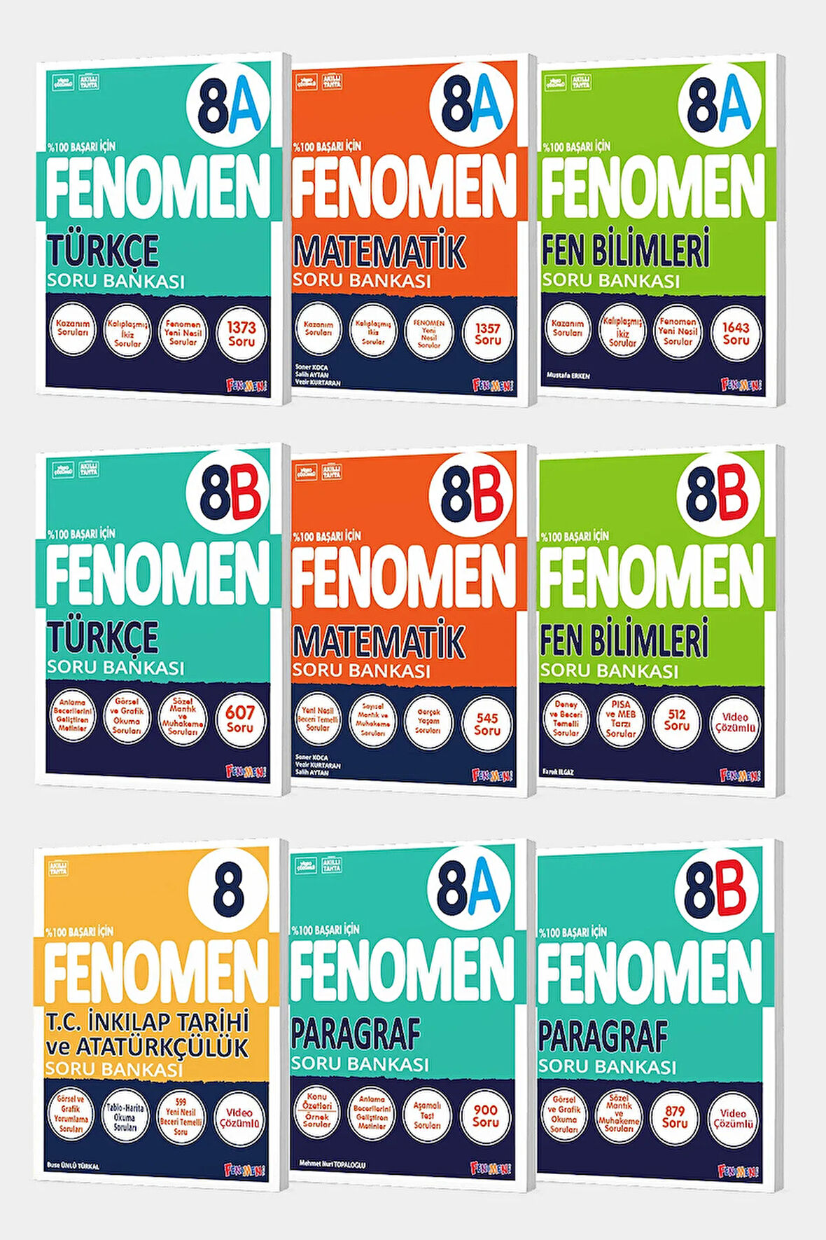 2025 Fenomen 8. Sınıf 9'lu A-b Tüm Dersler Set