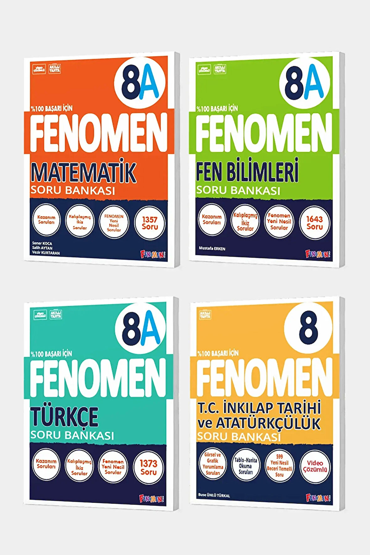 2025 Fenomen 8. Sınıf 4'lü A Set (MatematikA, FenA, TürkçeA, İnkılap)