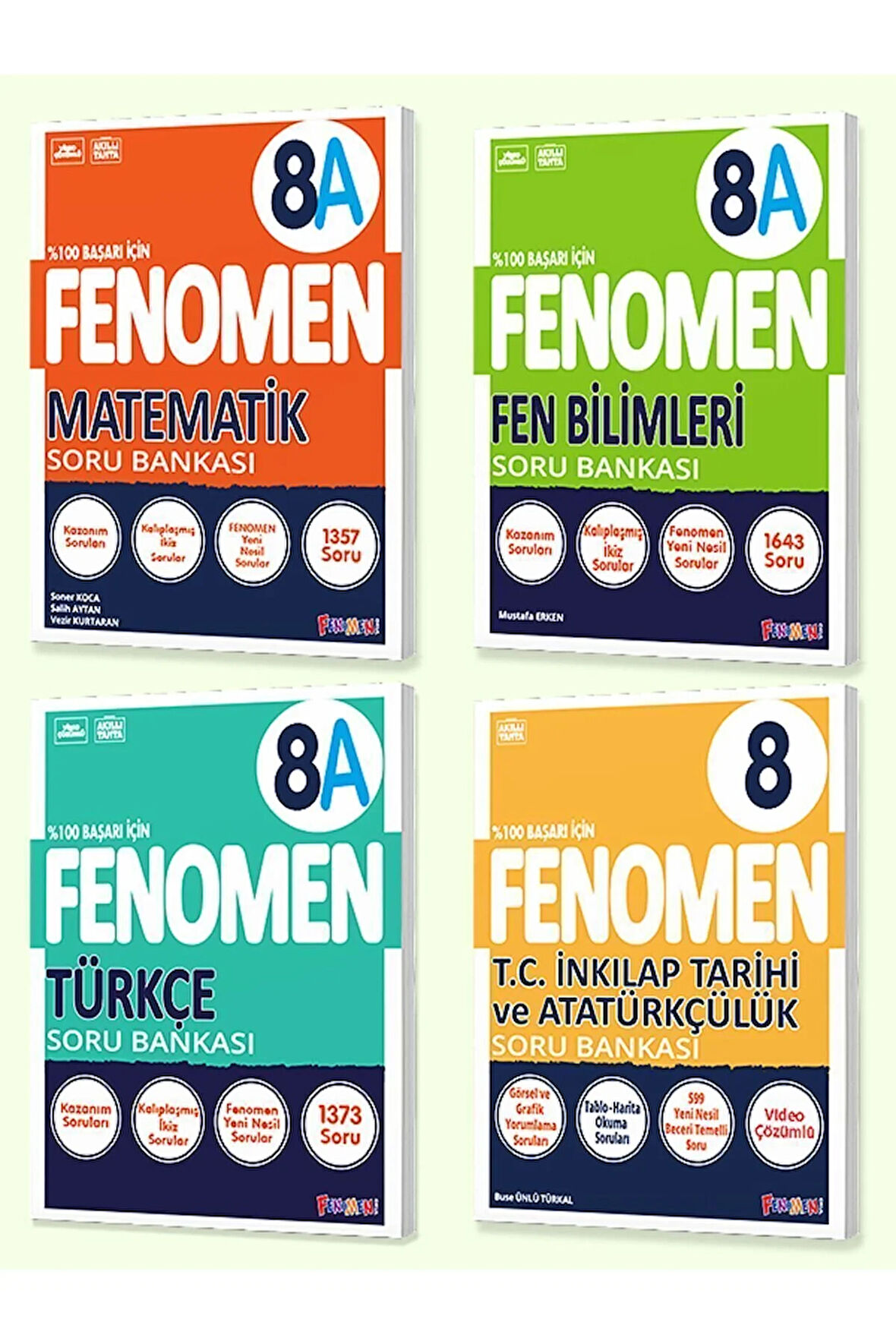 Fenomen 8. Sınıf 4'lü Set 2025 (MatematikA, FenA, Türkçe, İnkılap Tarihi ve Atatürkçülük)