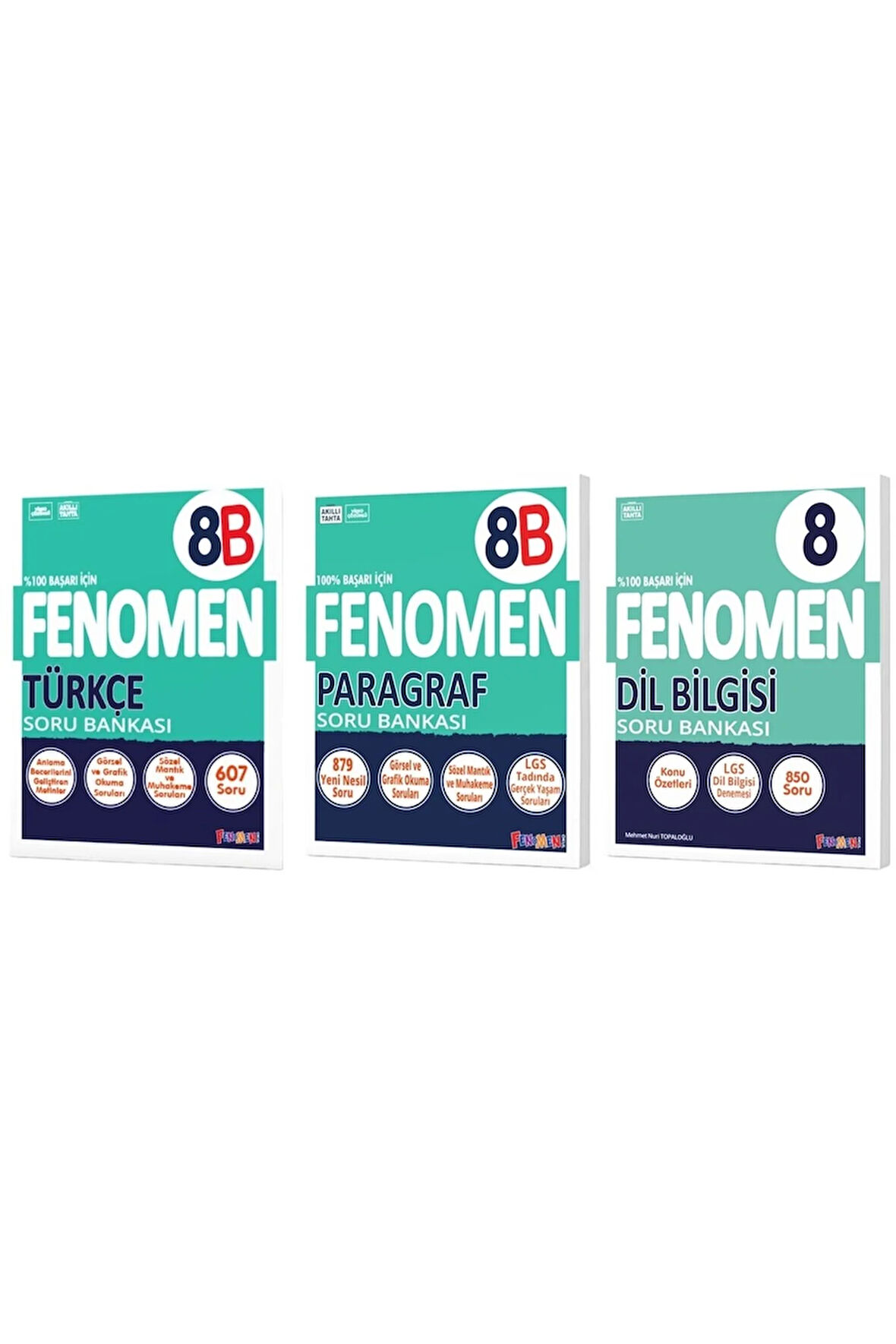Fenomen Okul 2025 8. Sınıf Türkçe + Paragraf B Serisi + Dil Bilgisi Soru Bankası Seti 3 Kitap