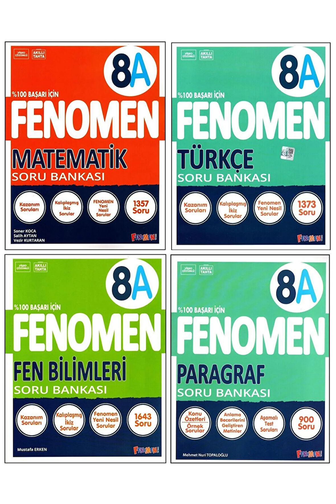 Fenomen 8. Sınıf Lgs Matematik Fen Türkçe Paragraf A Soru Bankası 4 Kitap