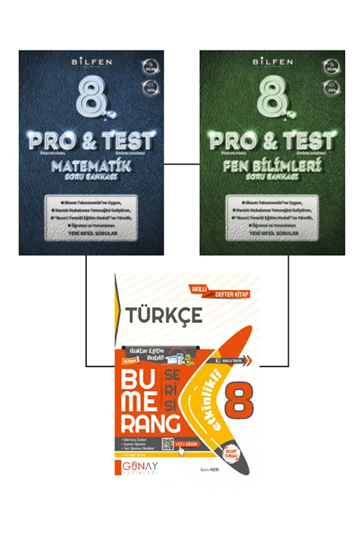 Bilfen Protest 8.sınıf Matematik Ve Fen Soru Bankası-bumerang 8.sınıf Türkçe Soru Bankası