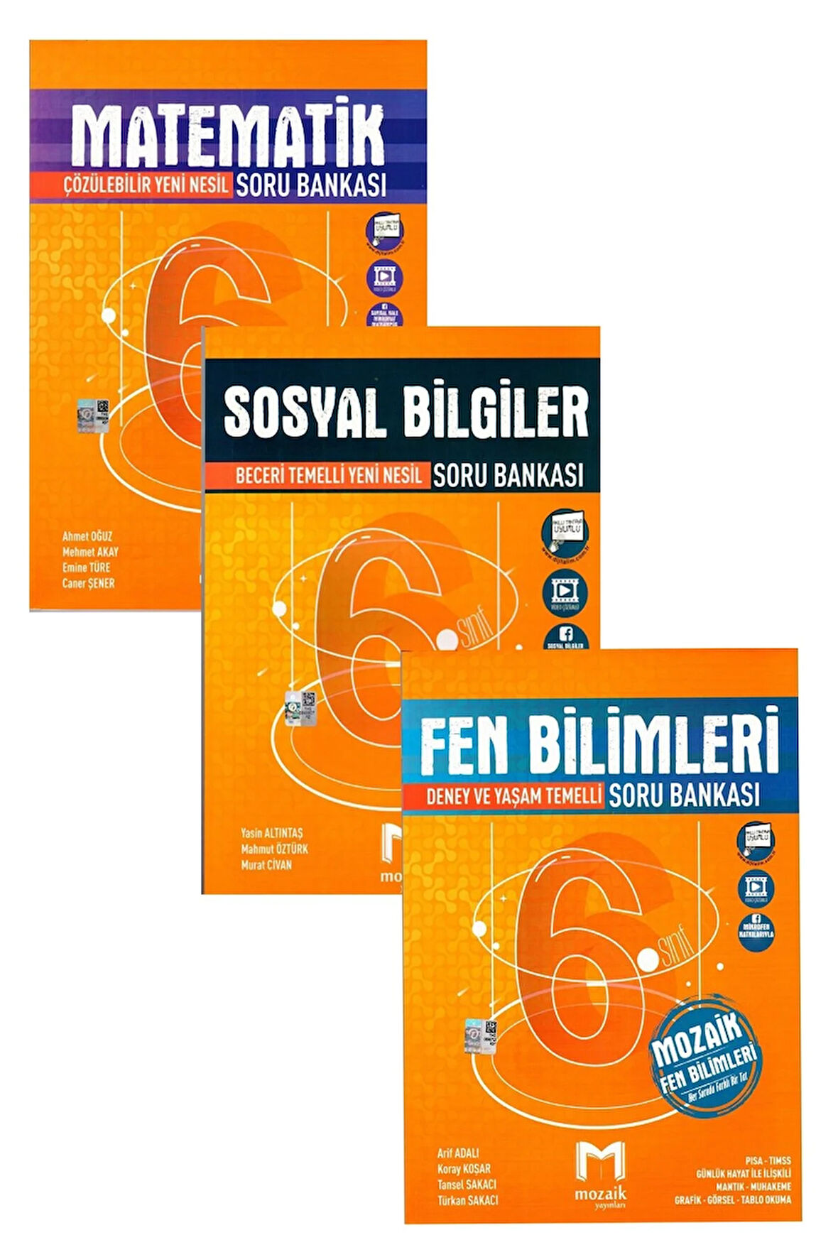 6. Sınıf Matematik + Sosyal Bilgiler+ Fen Bilimler Soru Bankası Seti 2021