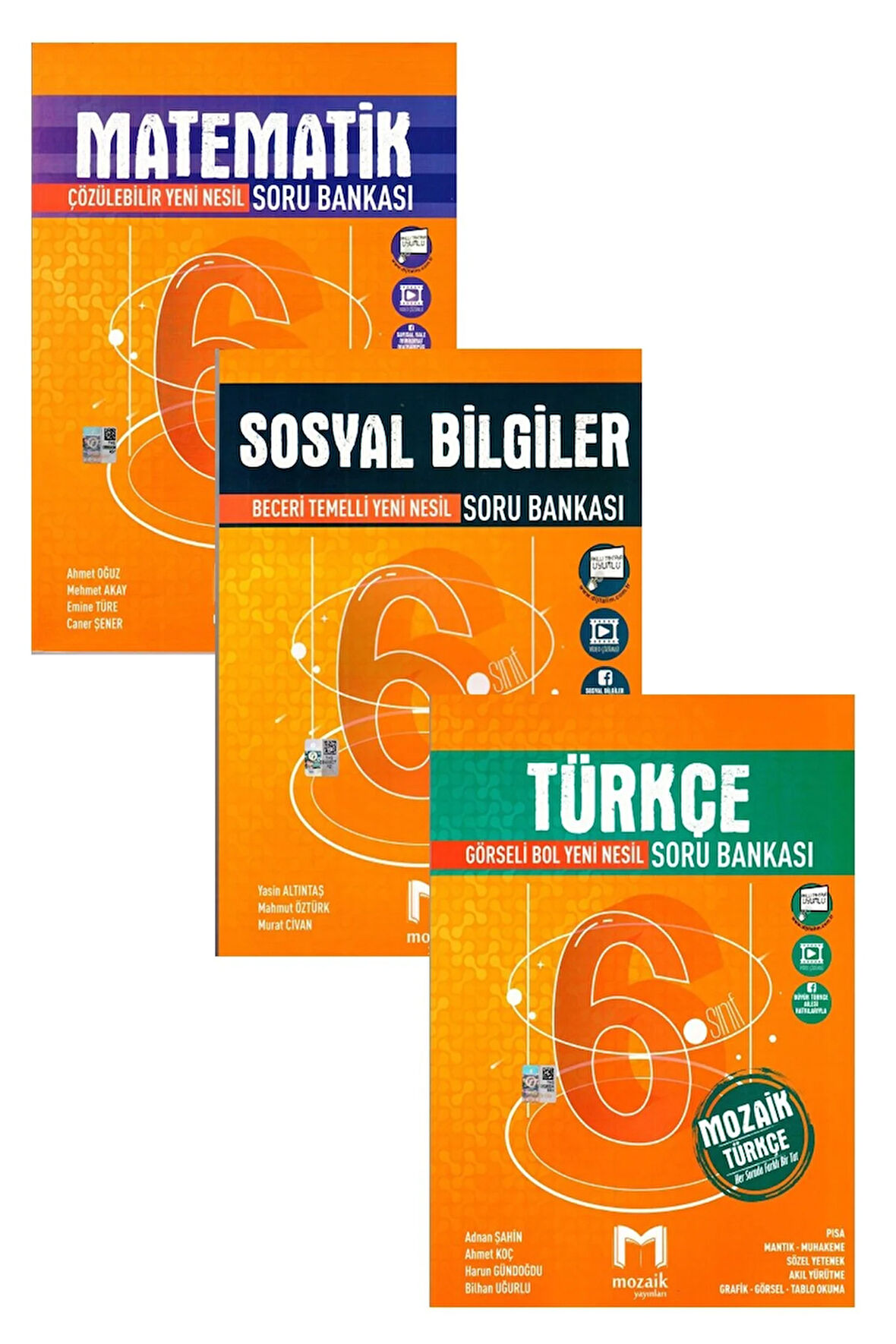 6. Sınıf Matematik + Sosyal Bilgiler+ Türkçe Soru Bankası Seti 2021