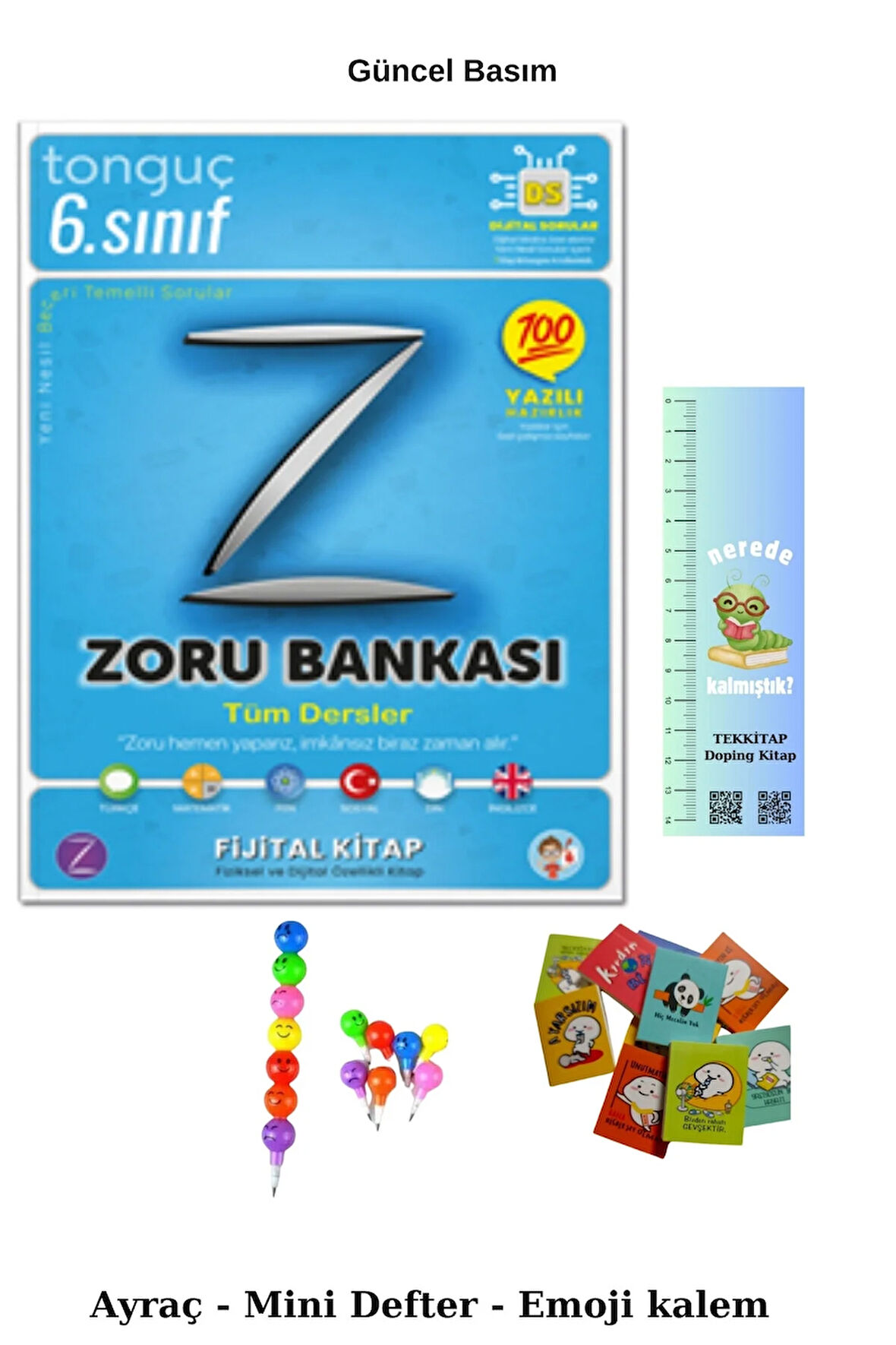 Tonguç 6. Sınıf Tüm Dersler Zoru Bankası (Emoji kalem+Mini defter+TIRTIL ayraç)