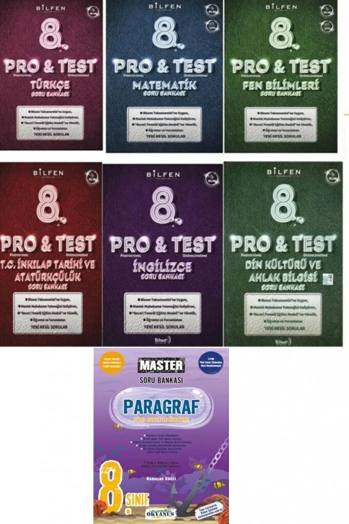 Bilfen 8. Sınıf Protest Tüm Dersler Soru Bankası + Master 8 Parag