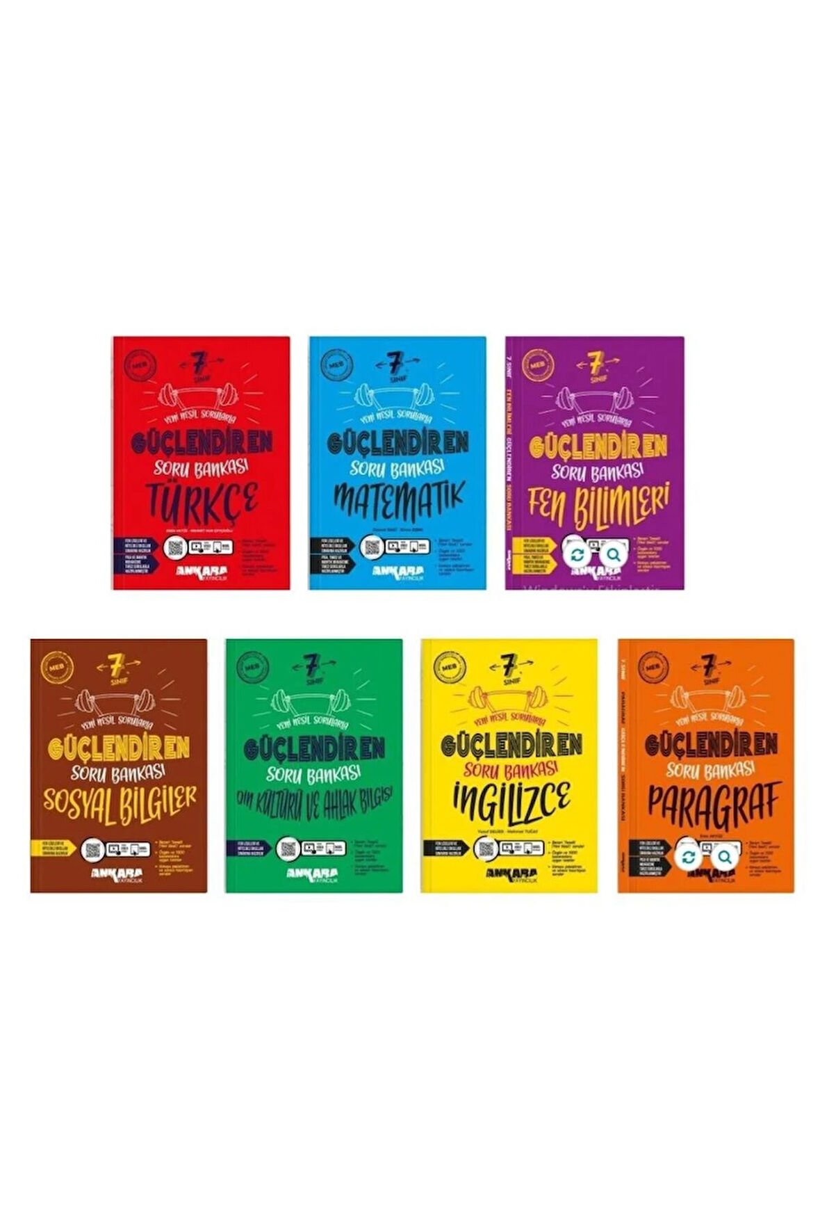 Ankara 7. Sınıf Tüm Dersler Eğitim Seti 7 Kitap