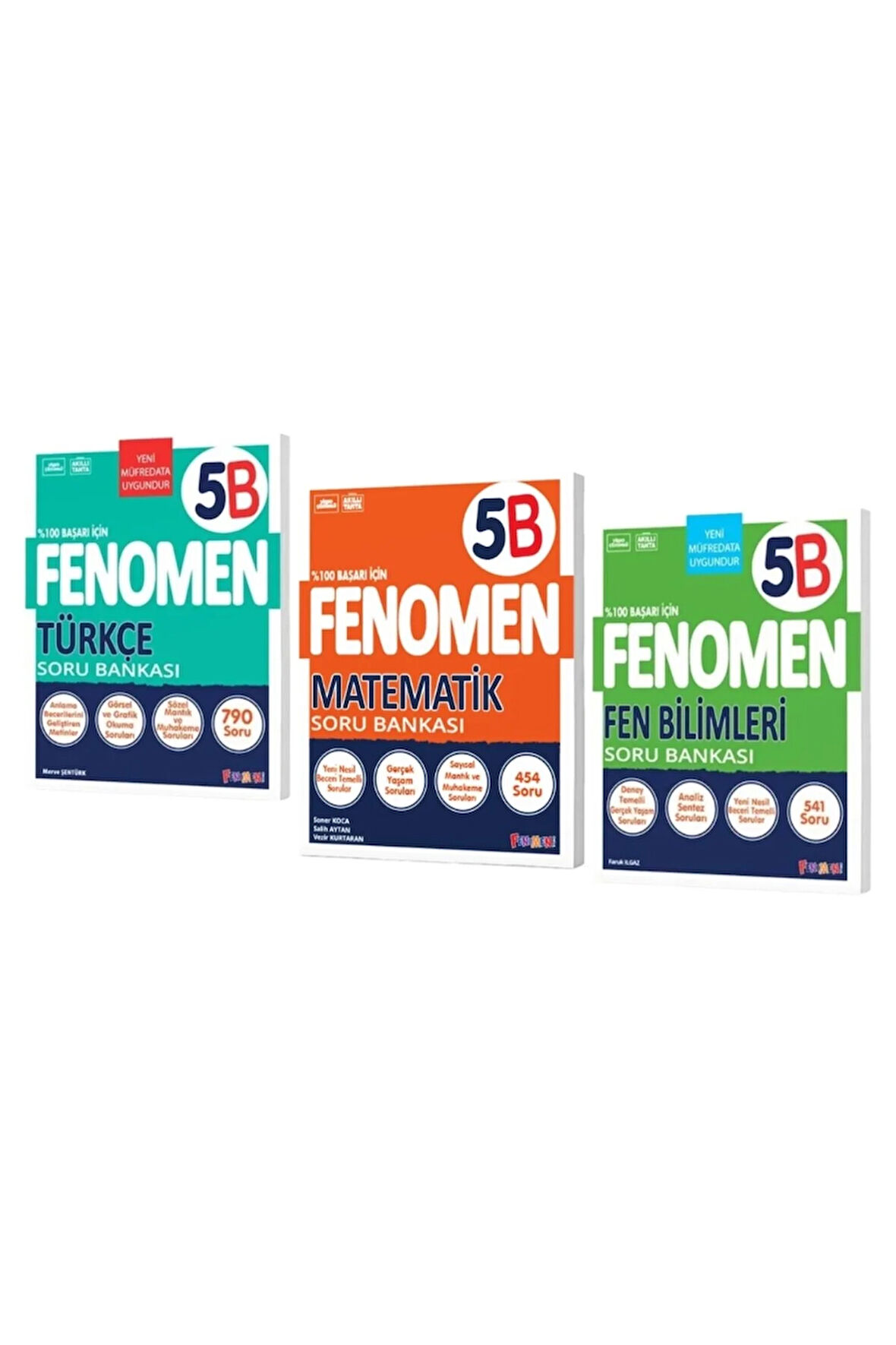 FENOMEN YAYINLARI 5 Türkçe B Soru Bankası + Matematik B Soru Bankası + Fen Bilimleri B Soru Bankası