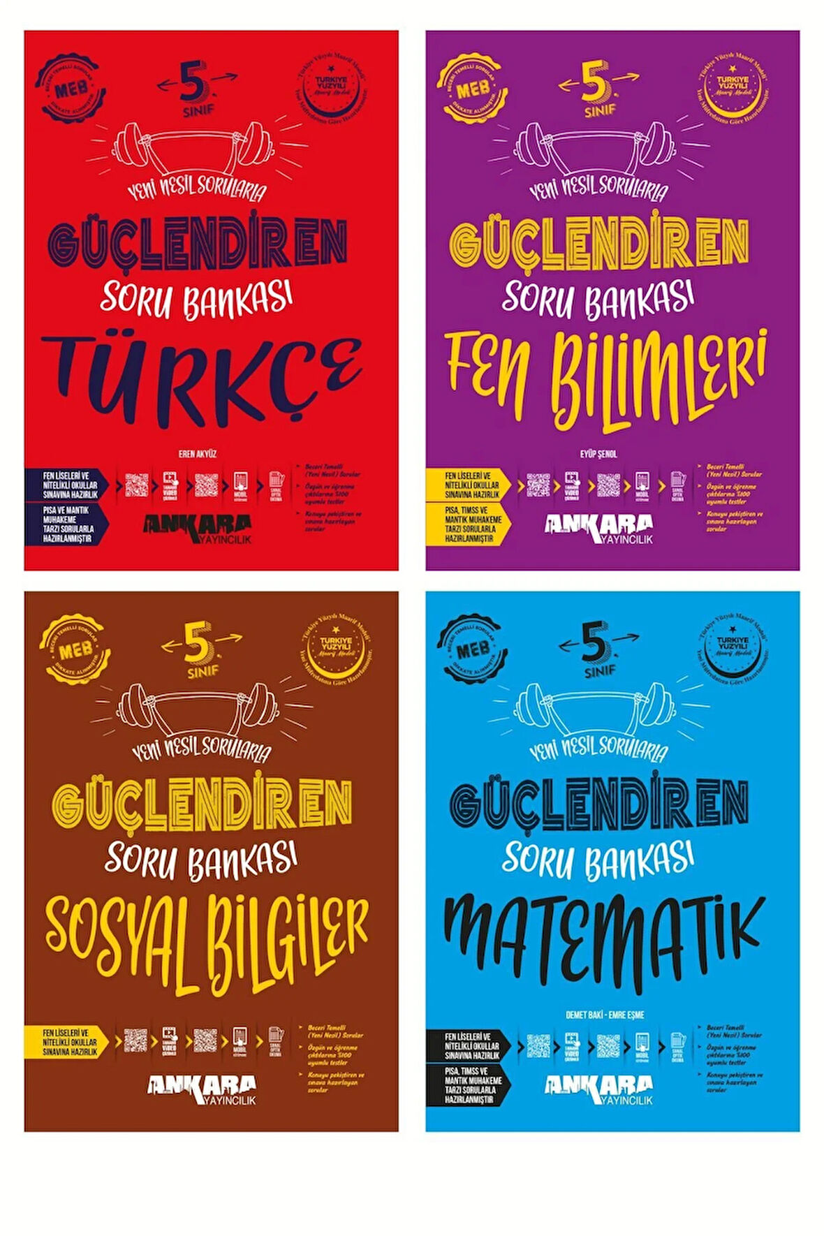 2025 Yeni 5.sınıf Türkçe-fen-matematik-sosyal Güçlendiren Soru Bankası