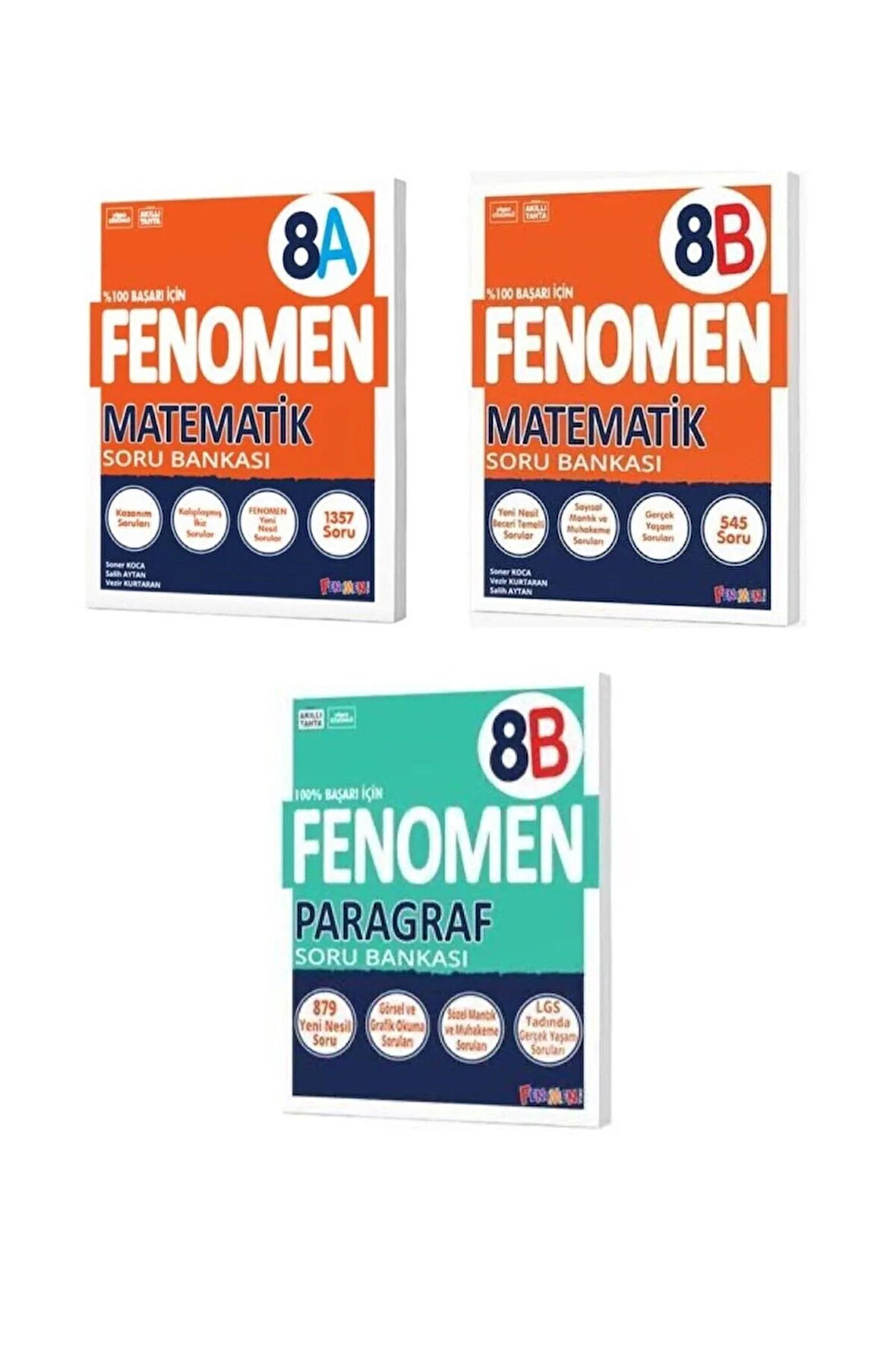 8.Sınıf Fenomen A Matematik + B Matematik + B Paragraf Soru Bankası Seti