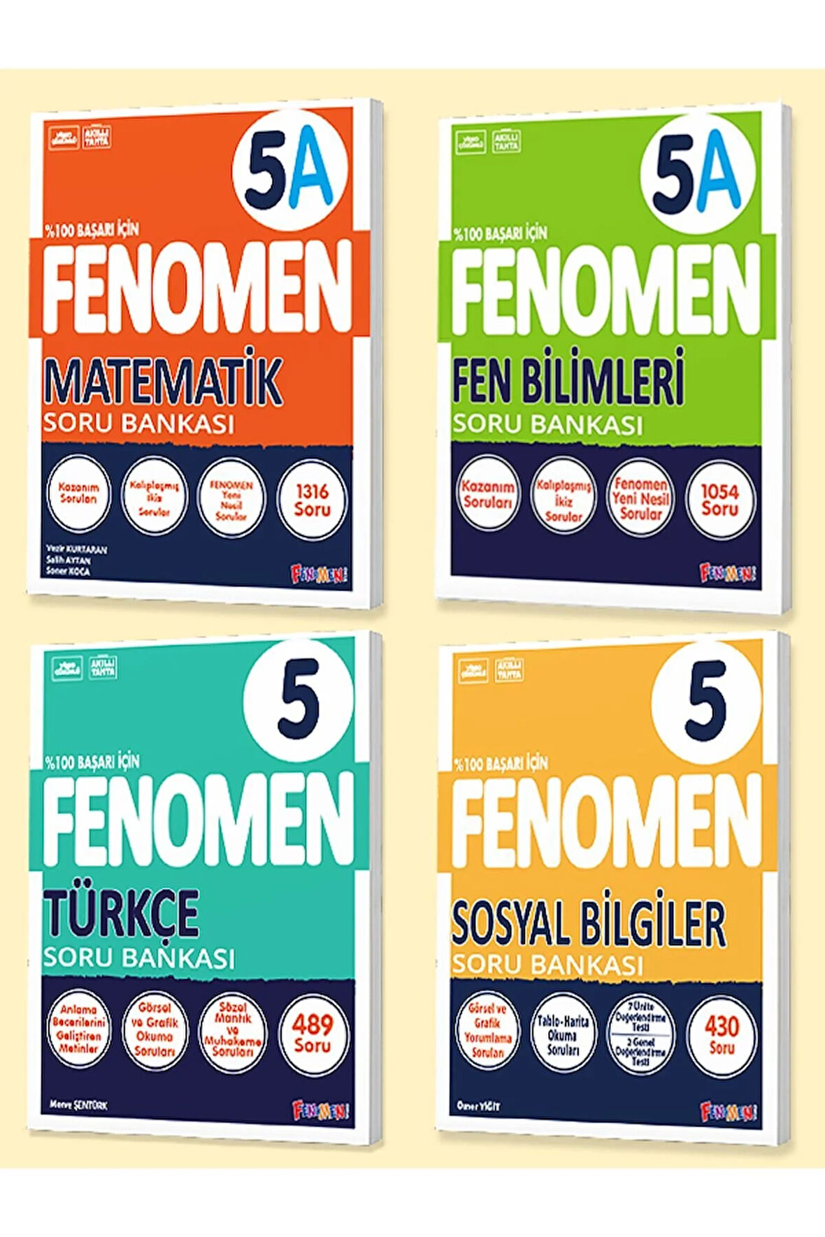 Fenomen 5. Sınıf 4'lü Set 2025 (MatematikA, FenA, TürkçeA, Sosyal)