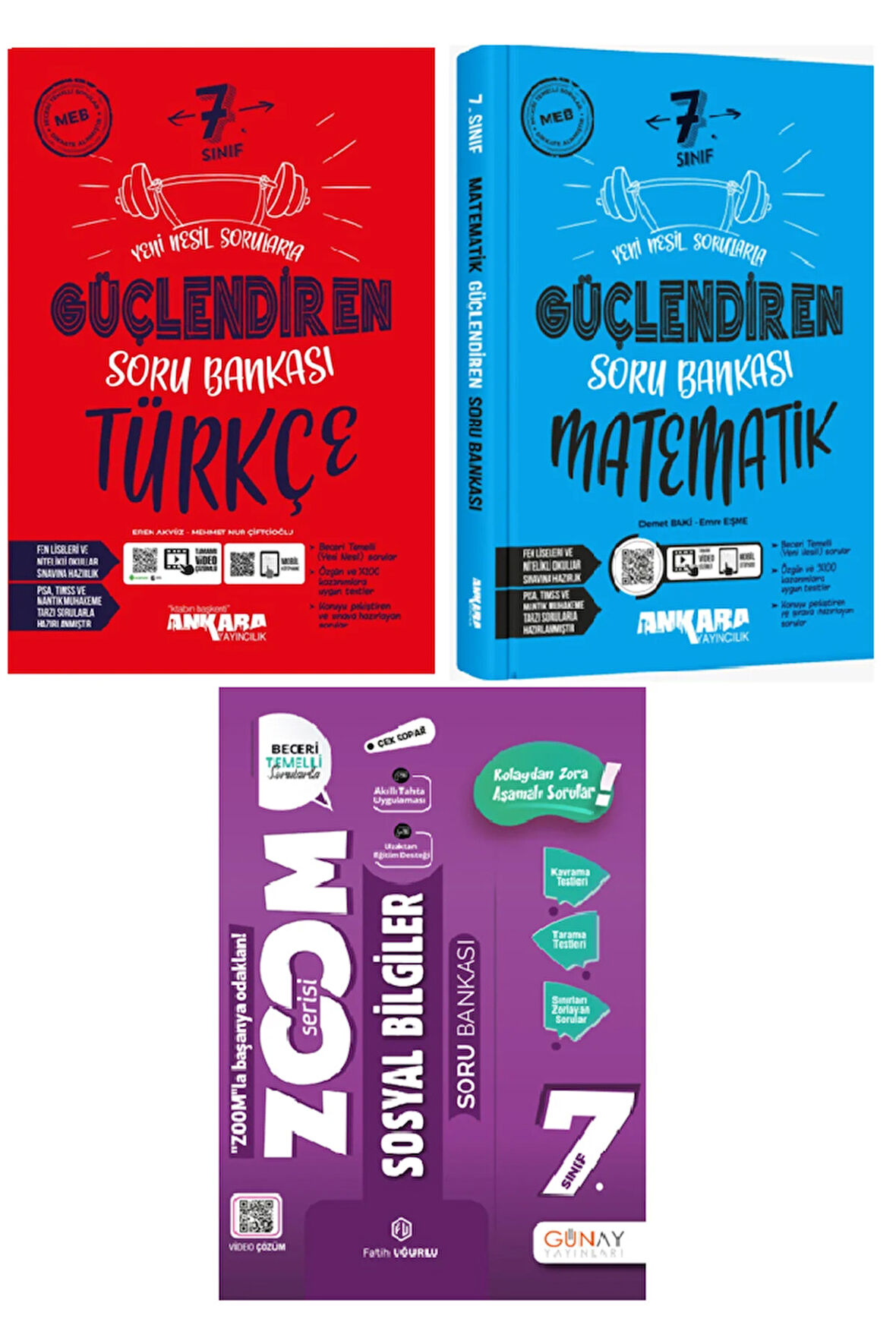 7. Sınıf Zoom Sosyal + Ankara 7. Sınıf Güçlendiren Matematik + Türkçe S.B.