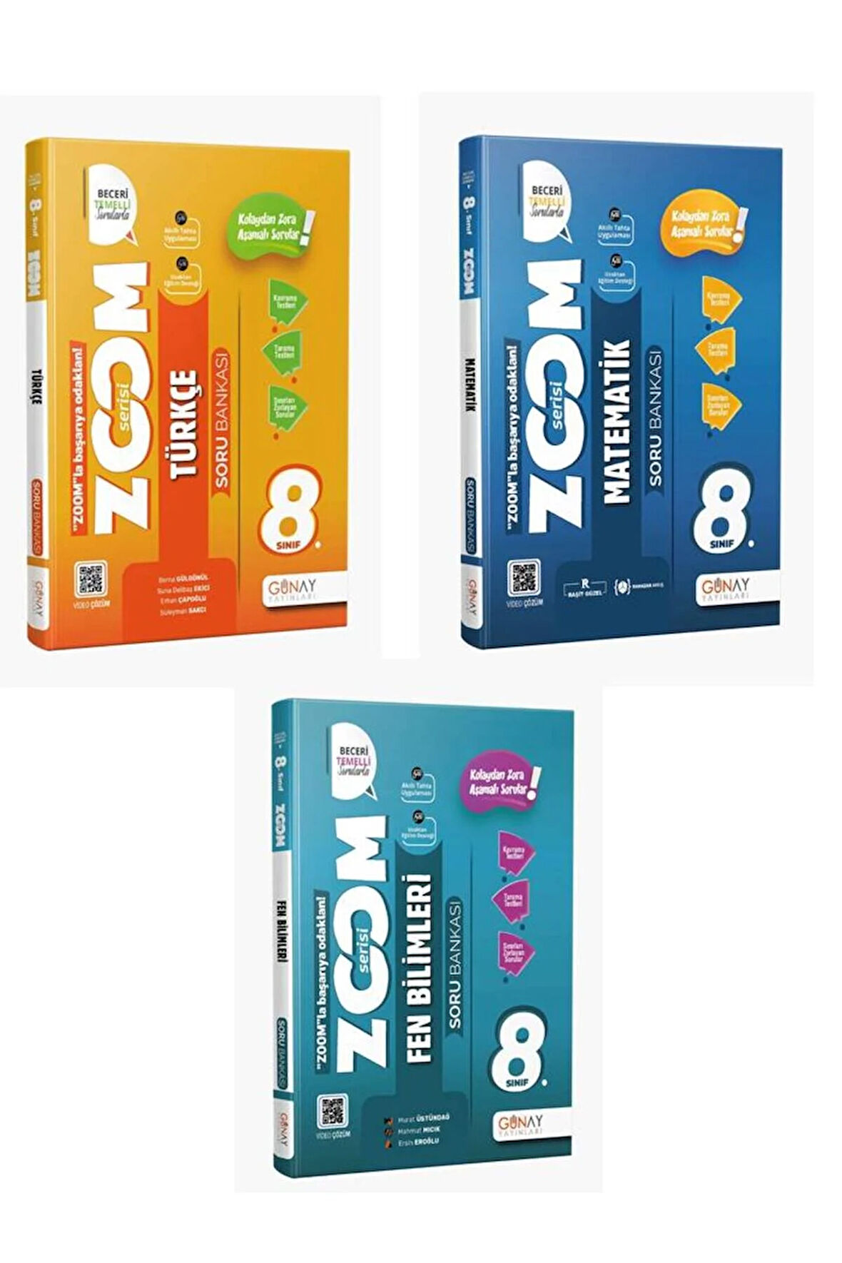 8. Sınıf Zoom Türkçe + Matematik + Fen Bilimleri Soru Bankası Seti