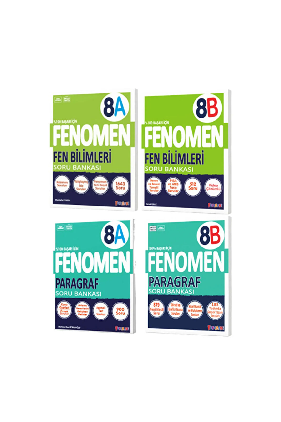 Fenomen 8.Sınıf Fen Bilimleri A-B ve Paragraf A-B Soru Bankası