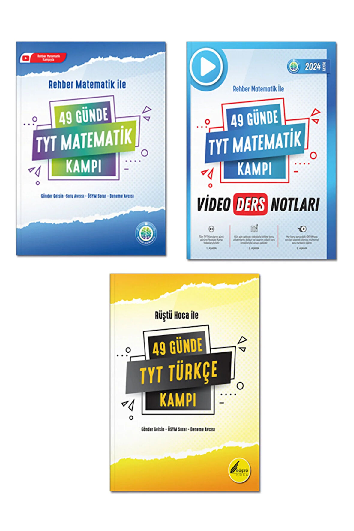 49 Günde TYT Matematik Kampı, Matematik Video Ders Notları ve Türkçe Kampı 3 Kitap Set