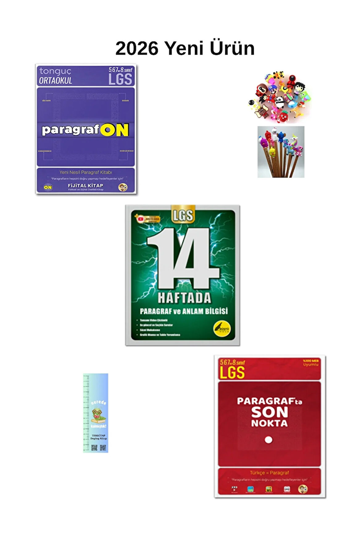 Tonguç 8. Sınıf Paragraf Seti 3 KİTAP ( ON+SON NOKTA+14 HAFTADA ANLAM BİLGİSİ) (Tırtıl A+Kalem B.)