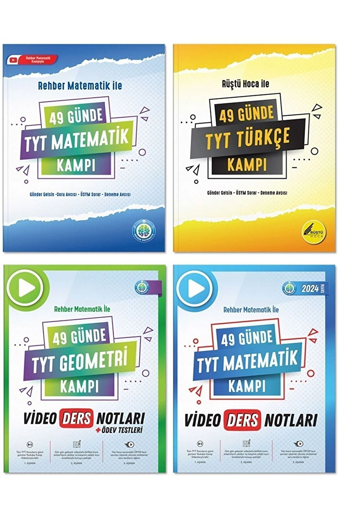 49 Günde TYT Matematik - Geometri - Türkçe Video Ders Notları Kampı 4'lü Set