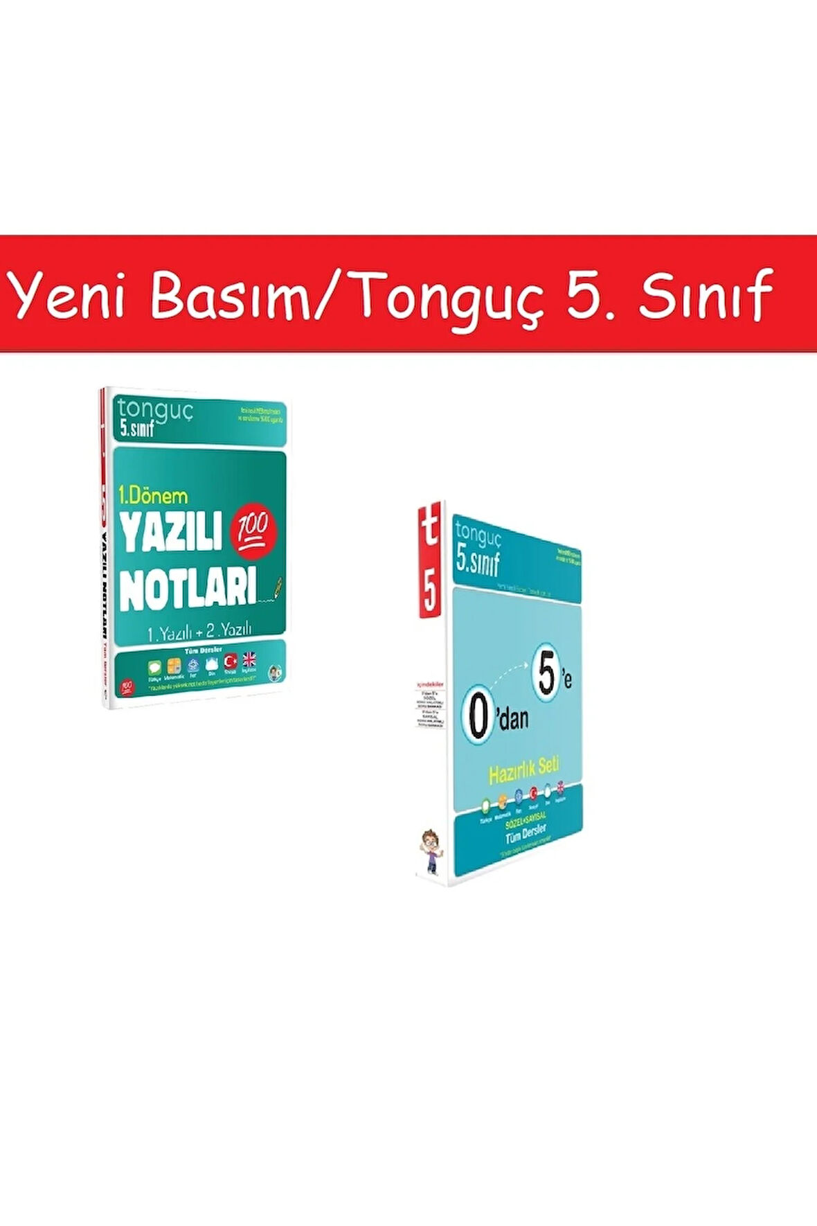 Tonguç 5. Sınıf Yazılı Notları 1. Dönem 1 Ve 2. Yazılı & 0'dan 5'e Konu Anlatımlı Soru Bankası Seti