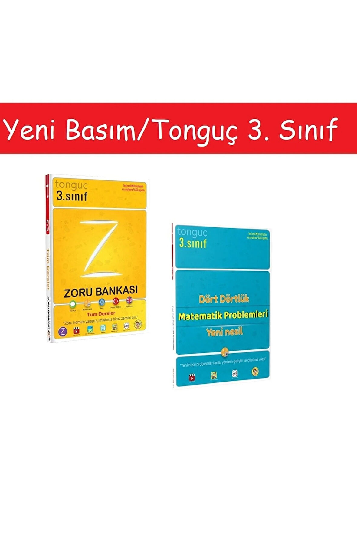 Tonguç 3. Sınıf Tüm Dersler Zoru Bankası & 3. Sınıf Dört Dörtlük Matematik