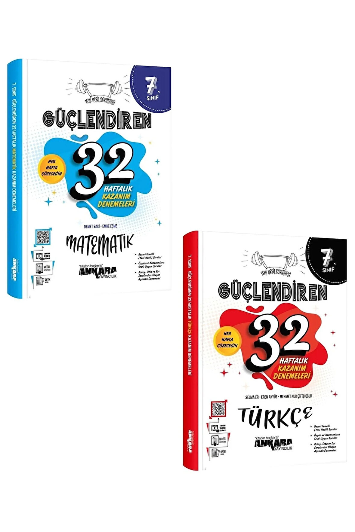 Ankara 7. Sınıf Matematik + Türkçe Güçlendiren 32 Haftalık Deneme Seti 2023