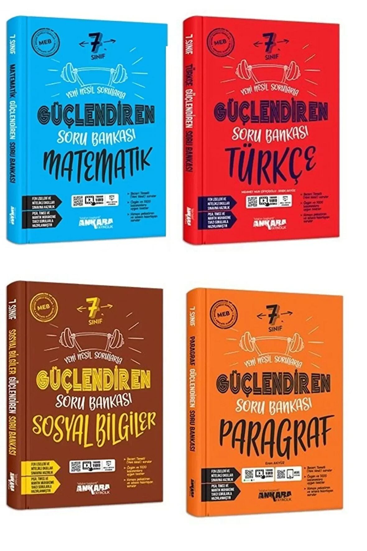 Ankara 7. Sınıf Matematik + Türkçe + Sosyal + Paragraf Soru Seti 4 Kitap 2023