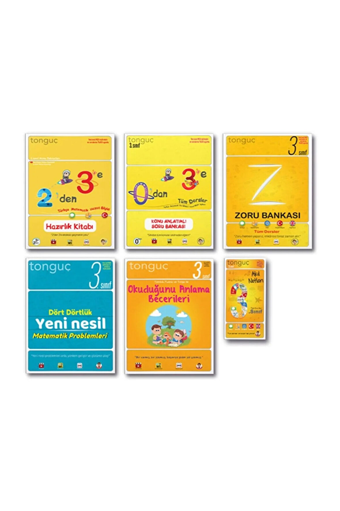 Tonguç 3. Sınıf 2 Den 3 E Hazırlık Seti Konu Soru Zoru Full Set 2021 - 2022