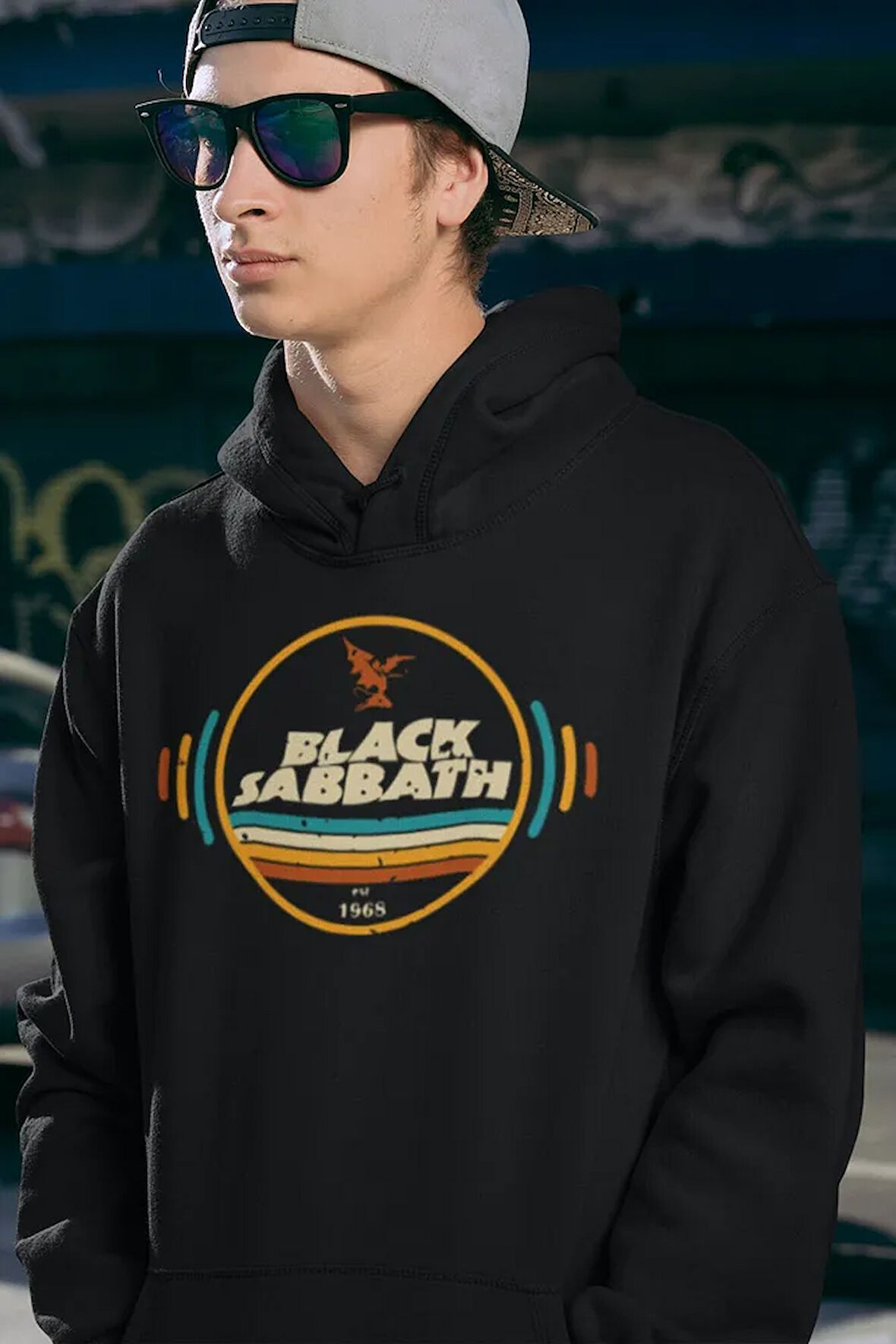 Rock Metal Müzik Grubu Black Sabbath 1968 Baskılı Unisex Oversize Hoodie