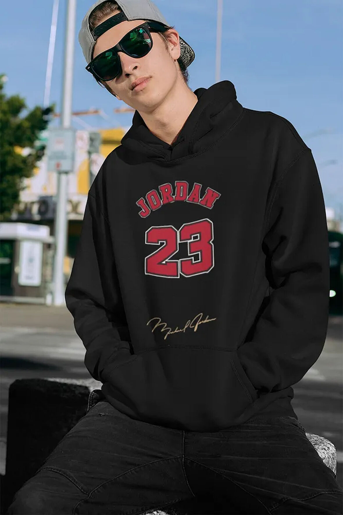 Jorrdan 23 Yazılı Unisex Oversize Efsane Basketbolcu Hoodie