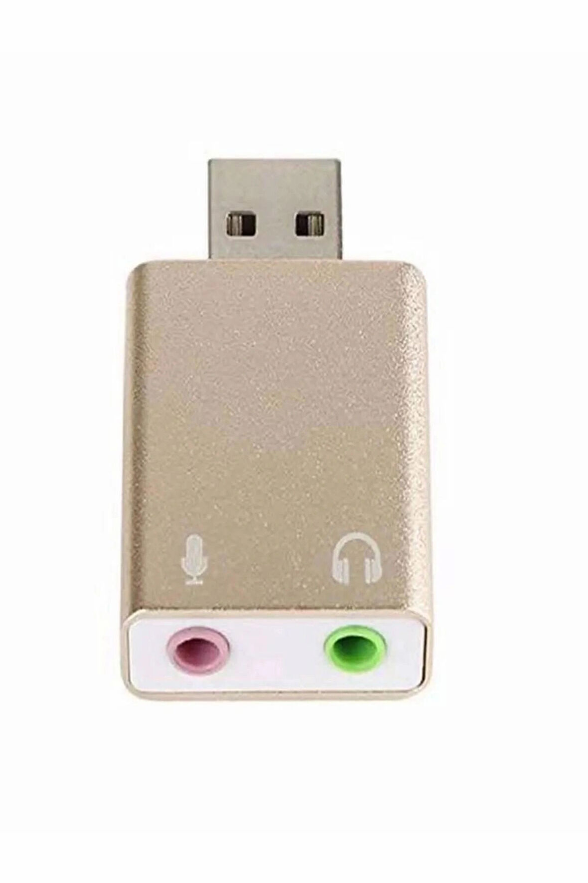 7.1 Kanal Usb Ses Kartı 3d Sound Ses 3.5mm Jack Girişli - Metal