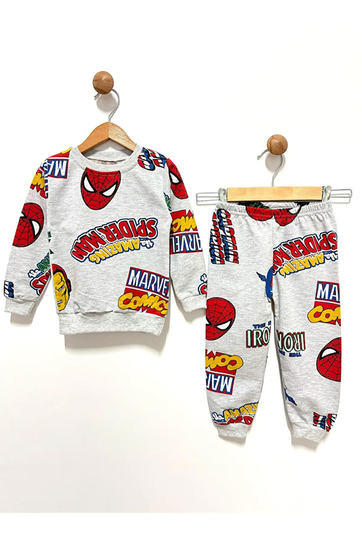 7-10 Yaş İki İp Süper Kahramanlar Pijama Takımı