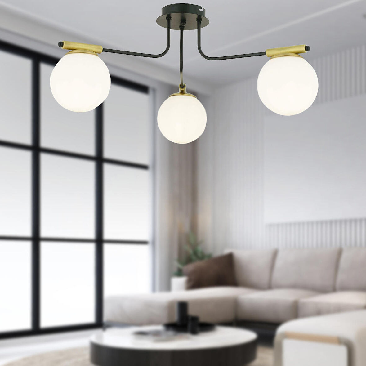Norte 3'Lü Eskitme Modern Koridor Mutfak Salon Avize 