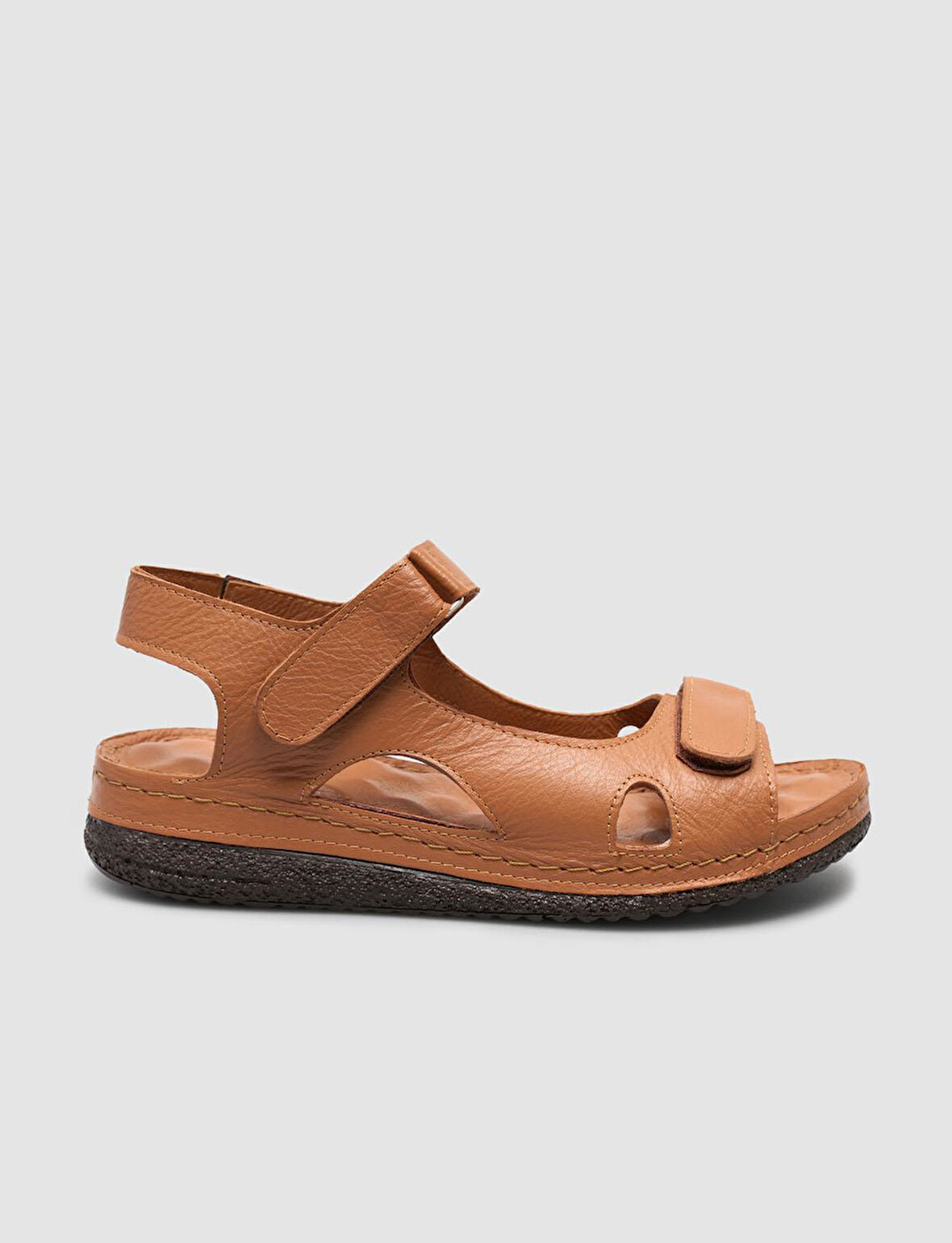 %100 Hakiki Deri Taba Kadın Sandalet