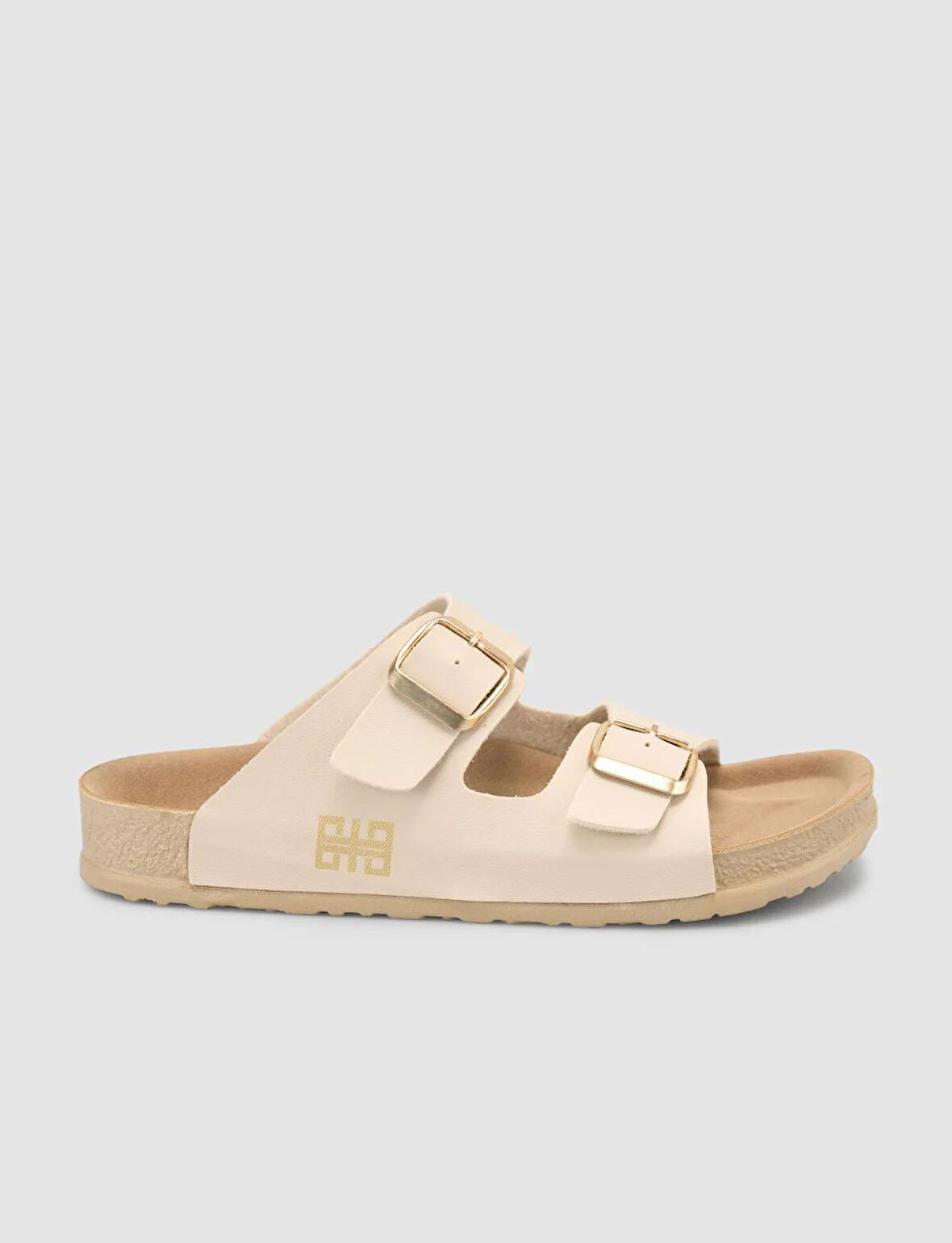 Toka Detaylı Bej Kadın Terlik