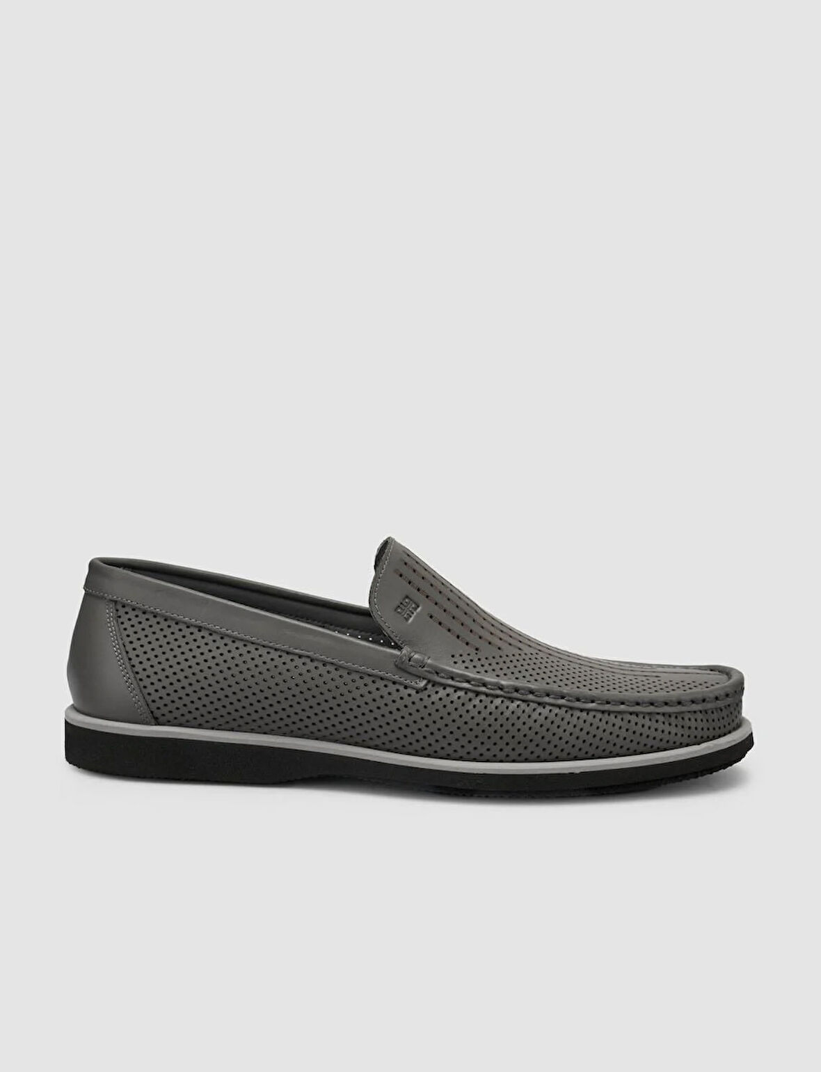 %100 Hakiki Deri Gri Erkek Loafer