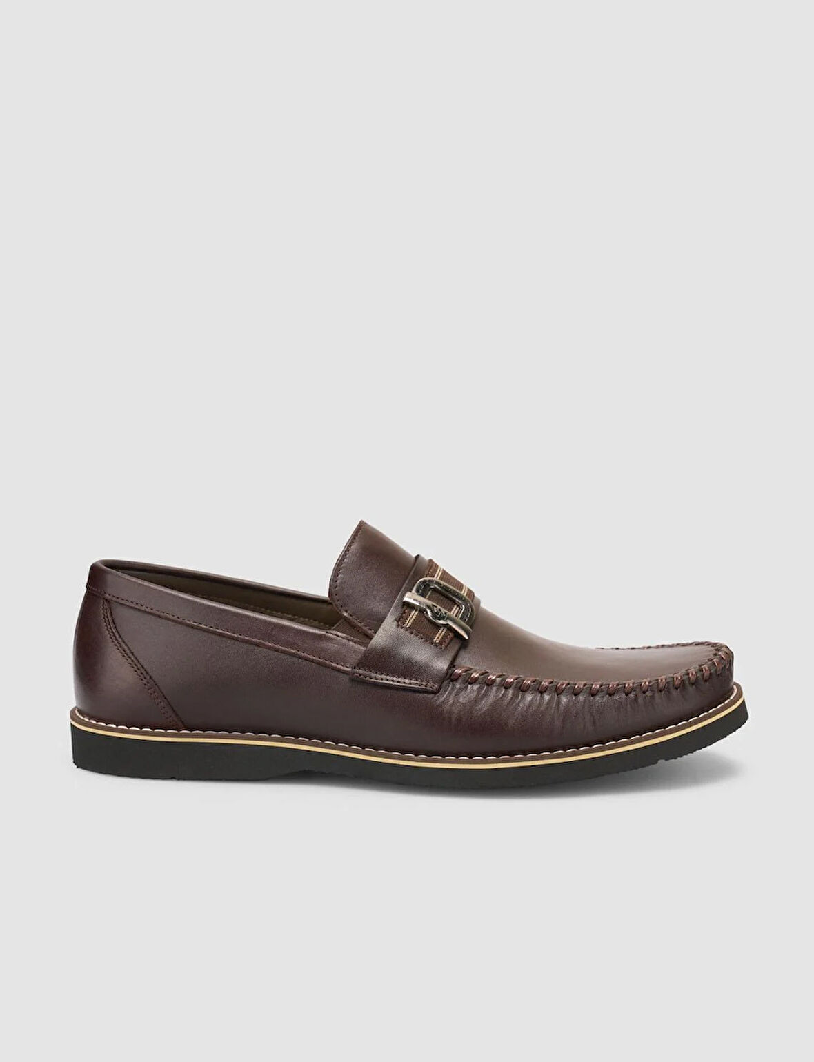 %100 Hakiki Deri Kahverengi Erkek Loafer