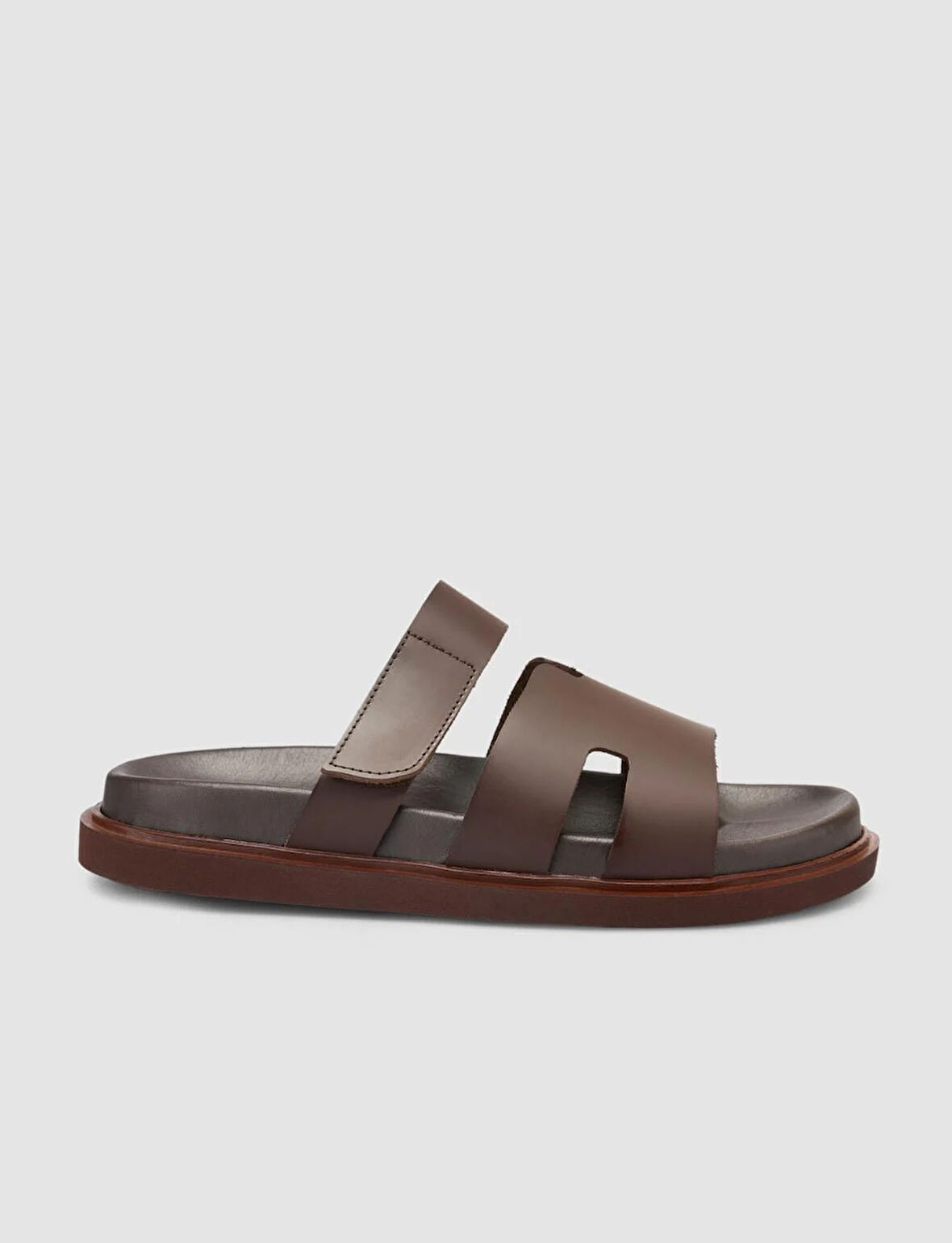 %100 Hakiki Deri Kahverengi Erkek Terlik