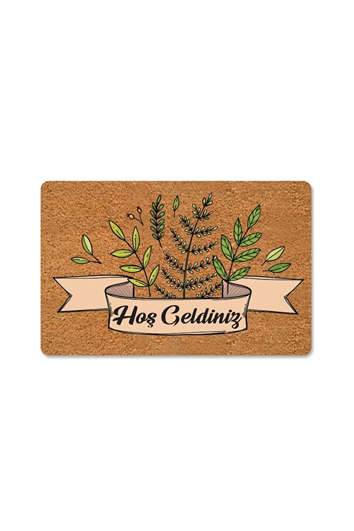 hoş geldiniz yazılır Temalı Coco Görünümlü Dekoratif Dış Kapı Önü ve Iç Mekan Paspası