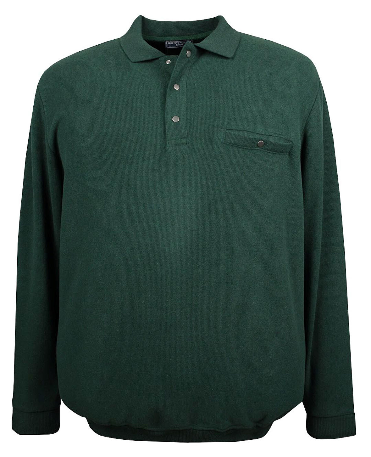 Erkek Büyük Beden 122 Kilo - 158 Kilo Arası İçin Uygun Geniş Kalıp Polo Yaka Selanik Sweat Yeşil